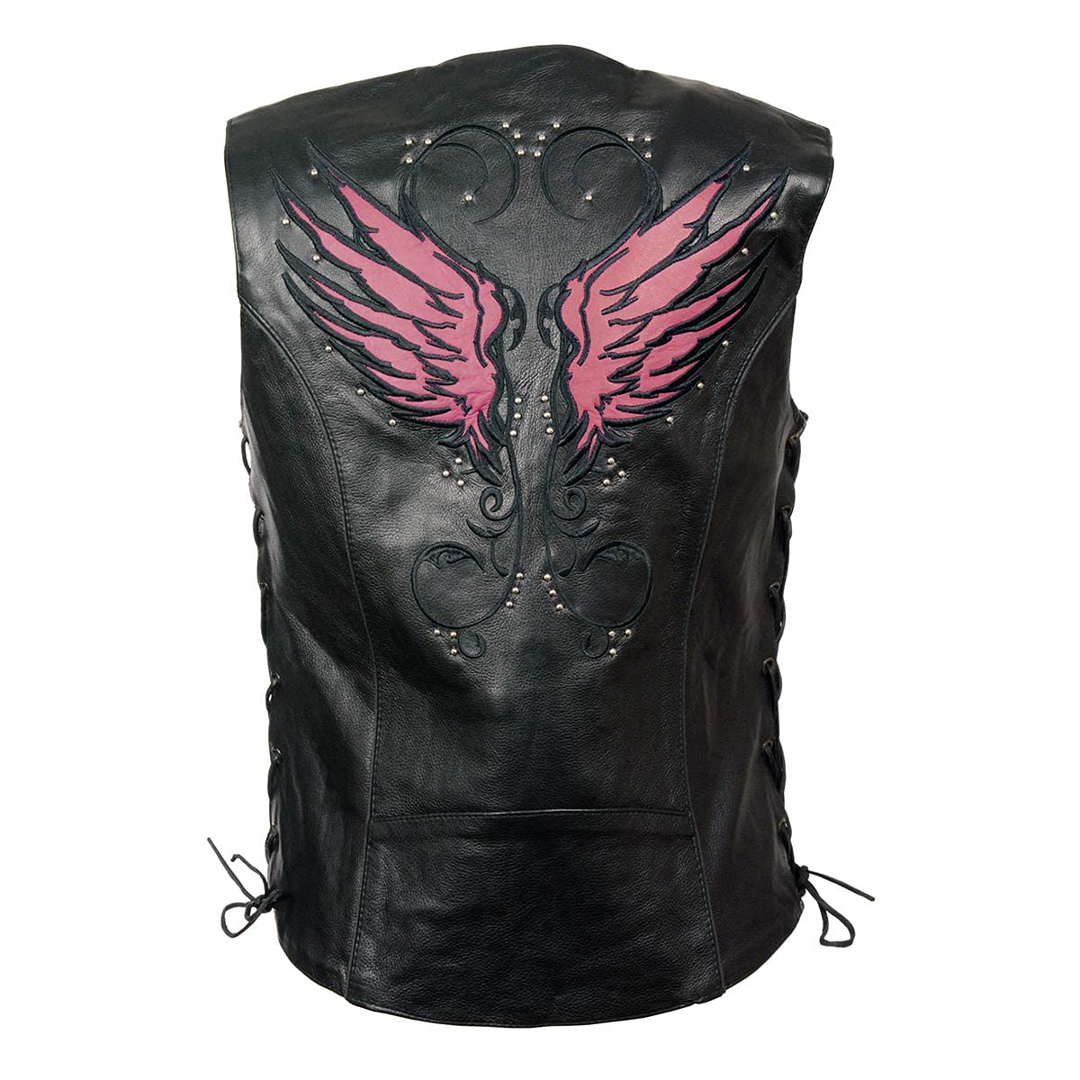Milwaukee Leather Women's Premium Classic Leather Motorcycle Vest with Embroidery - Large Size | Stylish Riding Gear for Harley Davidson & Cruiser Bikes