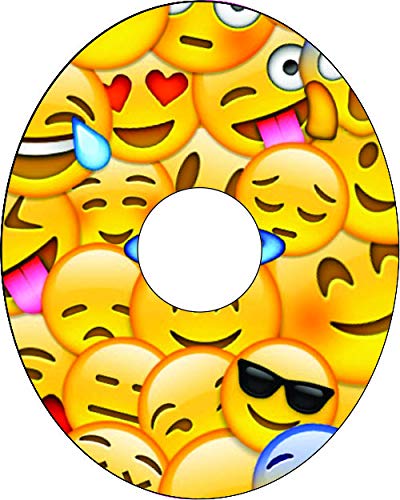Freestyle Libre Adhesive Patches - 10 Pack Precut Emojis Design Sensor Covers with Split Backing | Waterproof & Hypoallergenic | Ideal for Sports, Swimming & Daily Wear