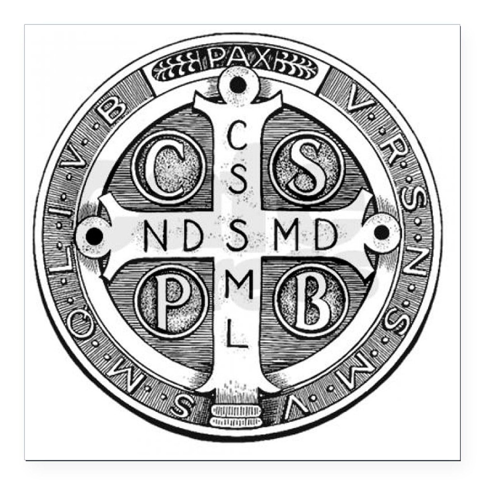 St. Benedict Medal 3x3 Inch Square Car Magnet - Religious Magnetic Bumper Sticker for Cars, Trucks & Vehicles - Perfect for Catholic Faith Display & Protection While Driving