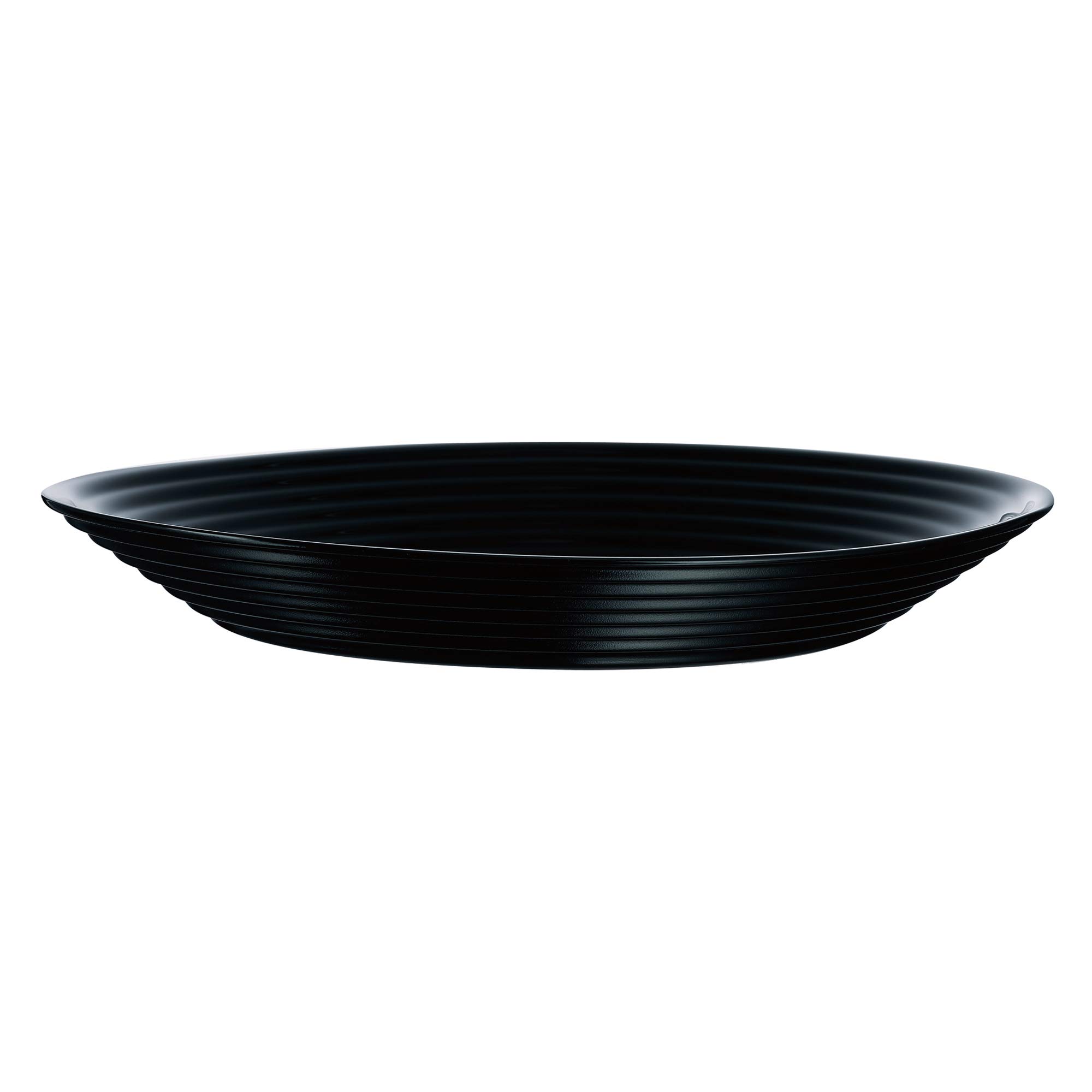 Opal Glass Dinner Set - 6-Piece Black Soup Bowls | Microwave & Dishwasher Safe | Modern Dining Tableware for Everyday Meals & Entertaining