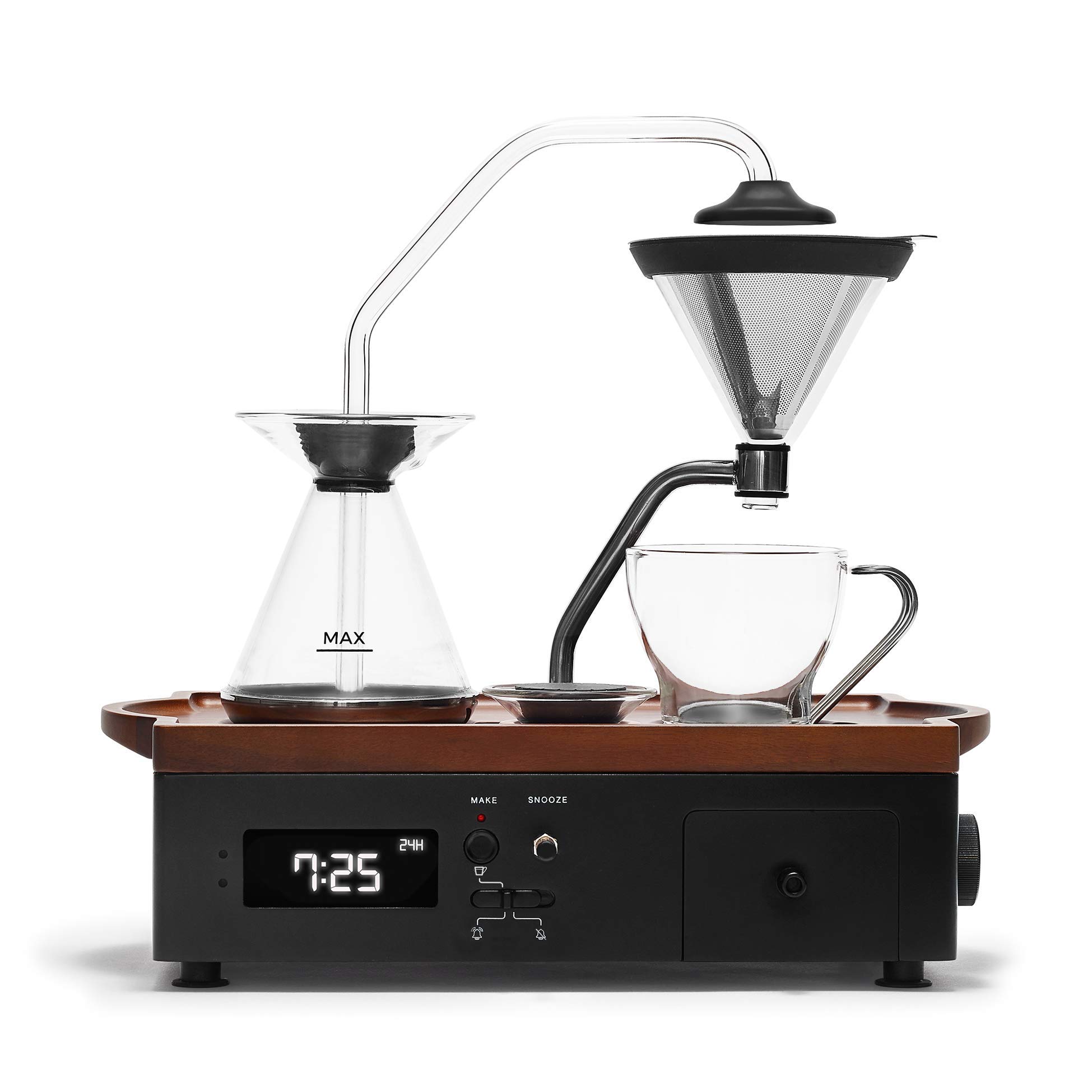 Barisieur Coffee Alarm Clock - Black Walnut for Bedroom