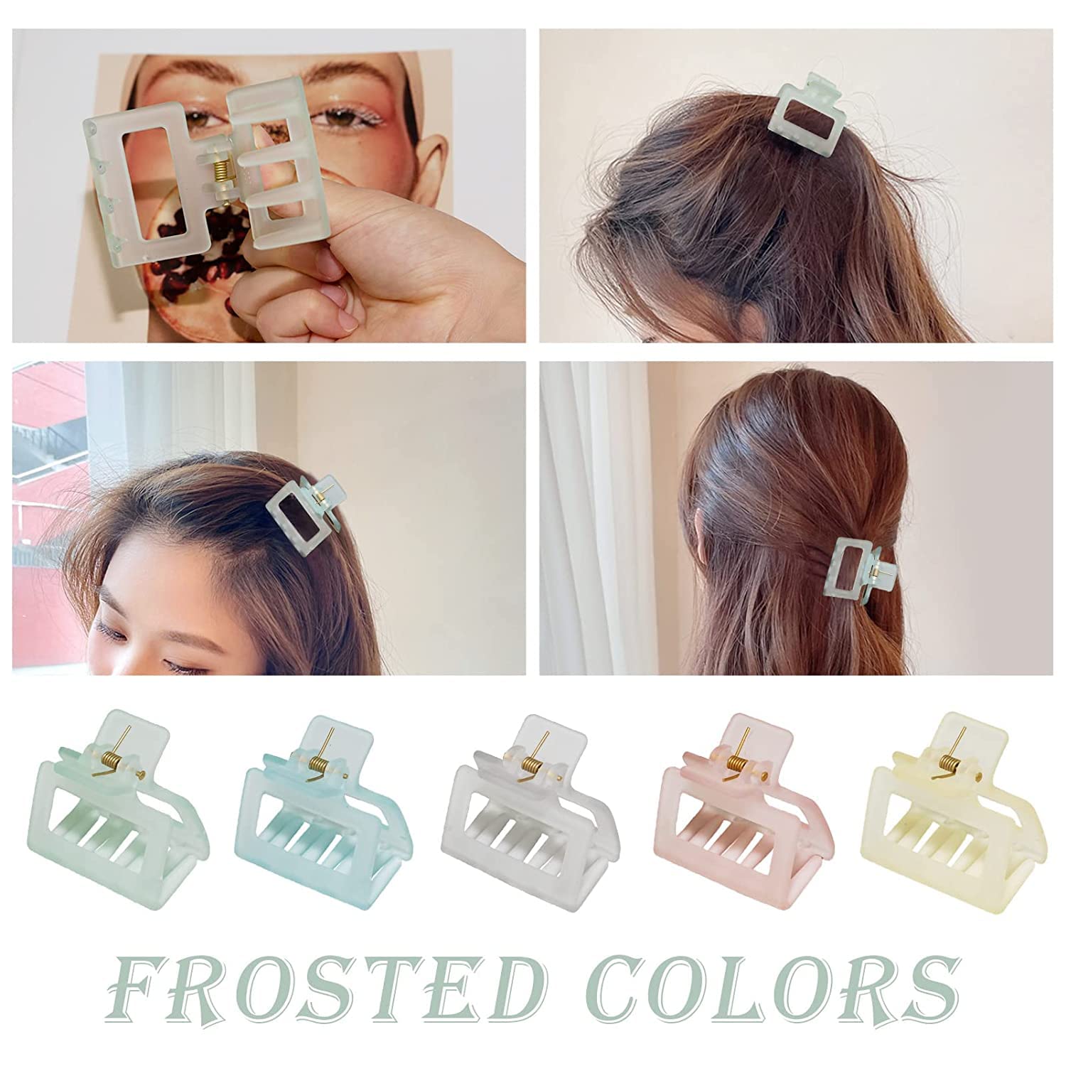 Glamifirsto Large Hair Clips for Women - Strong Hold Hair Claw Clips for Thick & Thin Hair (6-Pack) - Perfect Hair Accessories for Daily Styling, Work, Parties & Christmas Gifts