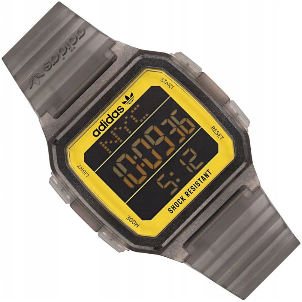 Adidas Men's Street Digital Brown Rubber Strap Watch AOST22554 - Sporty Casual & Outdoor Wear for Active Lifestyles