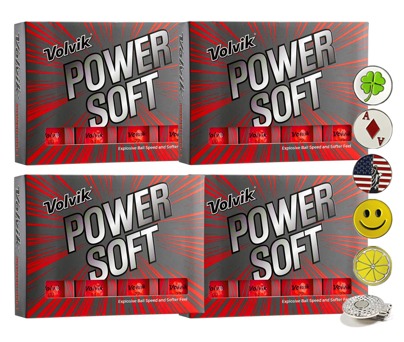 Volvik Power Soft High-Performance Golf Balls - 48 Pack (4 Dozen) with Explosive Ball Speed | Premium Golf Gift Set for Men & Women | Perfect for Tournaments, Driving Range & Casual Play