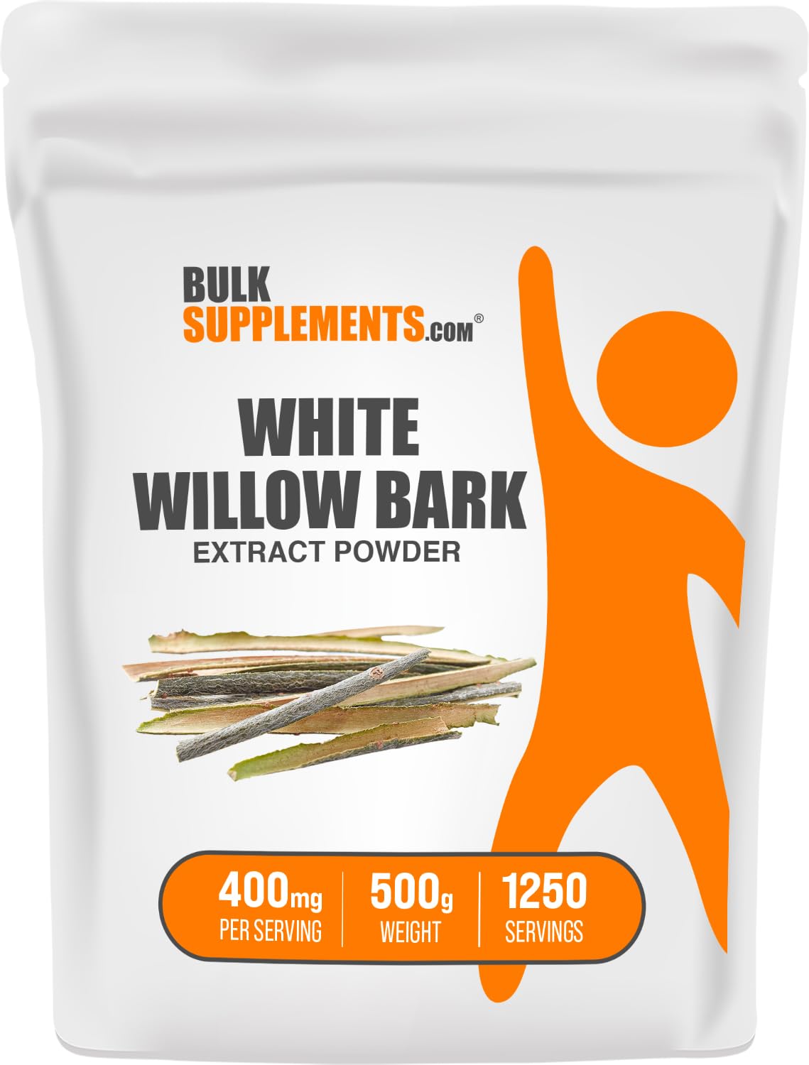 White Willow Bark Extract Powder 500g (1.1 lbs) - Natural Herbal Supplement, 400mg per Serving, Gluten Free - Supports Joint Comfort & Headache Relief - Ideal for Tea, Capsules & DIY Natural Remedies