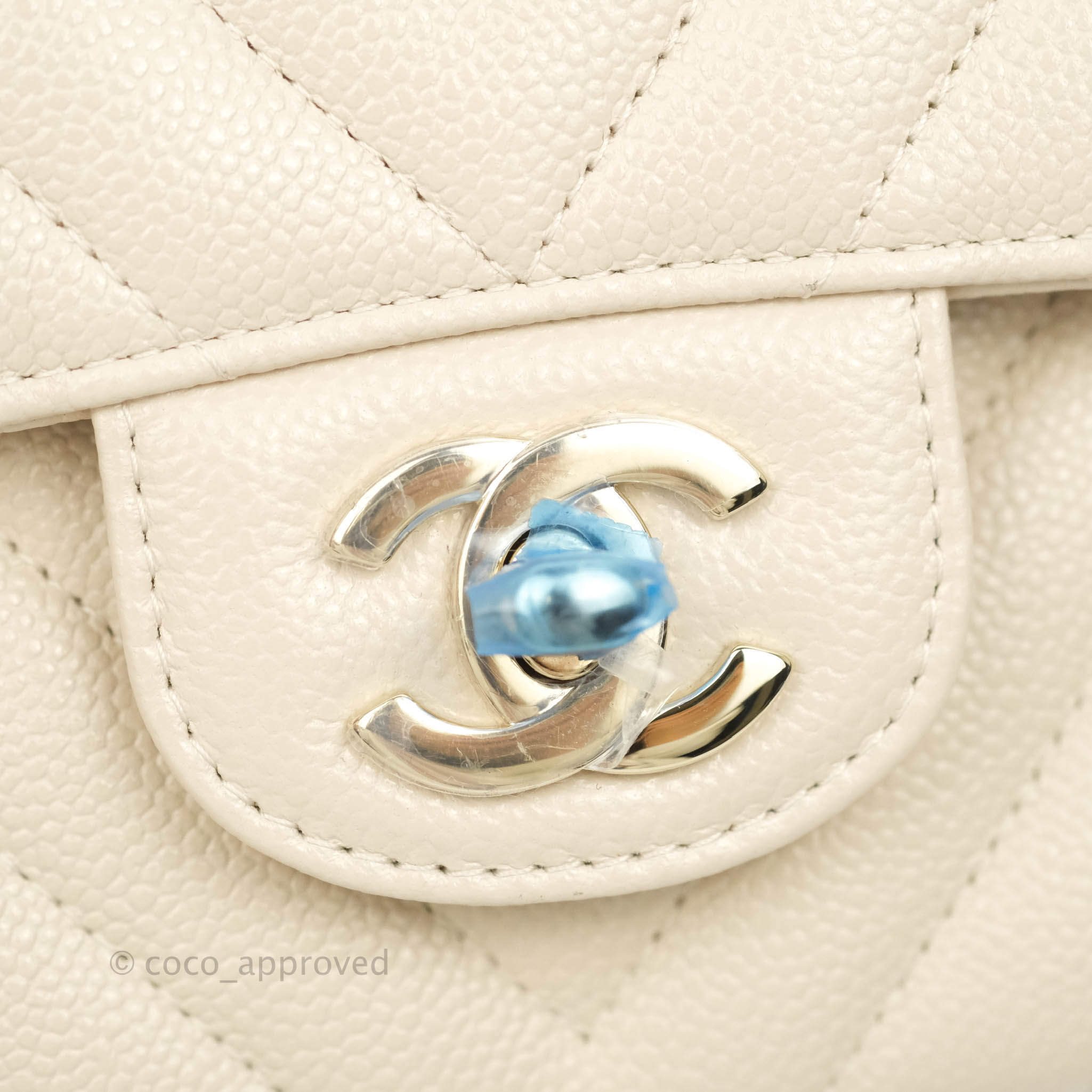 Chanel Classic Medium Double Flap Bag - Chevron Light Beige Caviar Leather with Gold Hardware (20B Collection) | Luxury Crossbody Purse for Women, Perfect for Date Nights & Special Occasions
