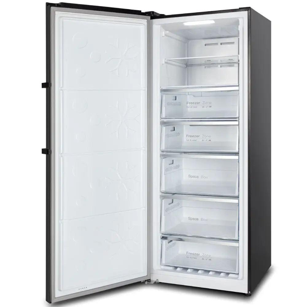 CHiQ CSH379NBSL3 380L No Frost Hybrid Refrigerator Freezer Combo - Black Steel Left Hinge Door | Energy Efficient, Spacious Design for Kitchen, Home, Office or Restaurant Use
