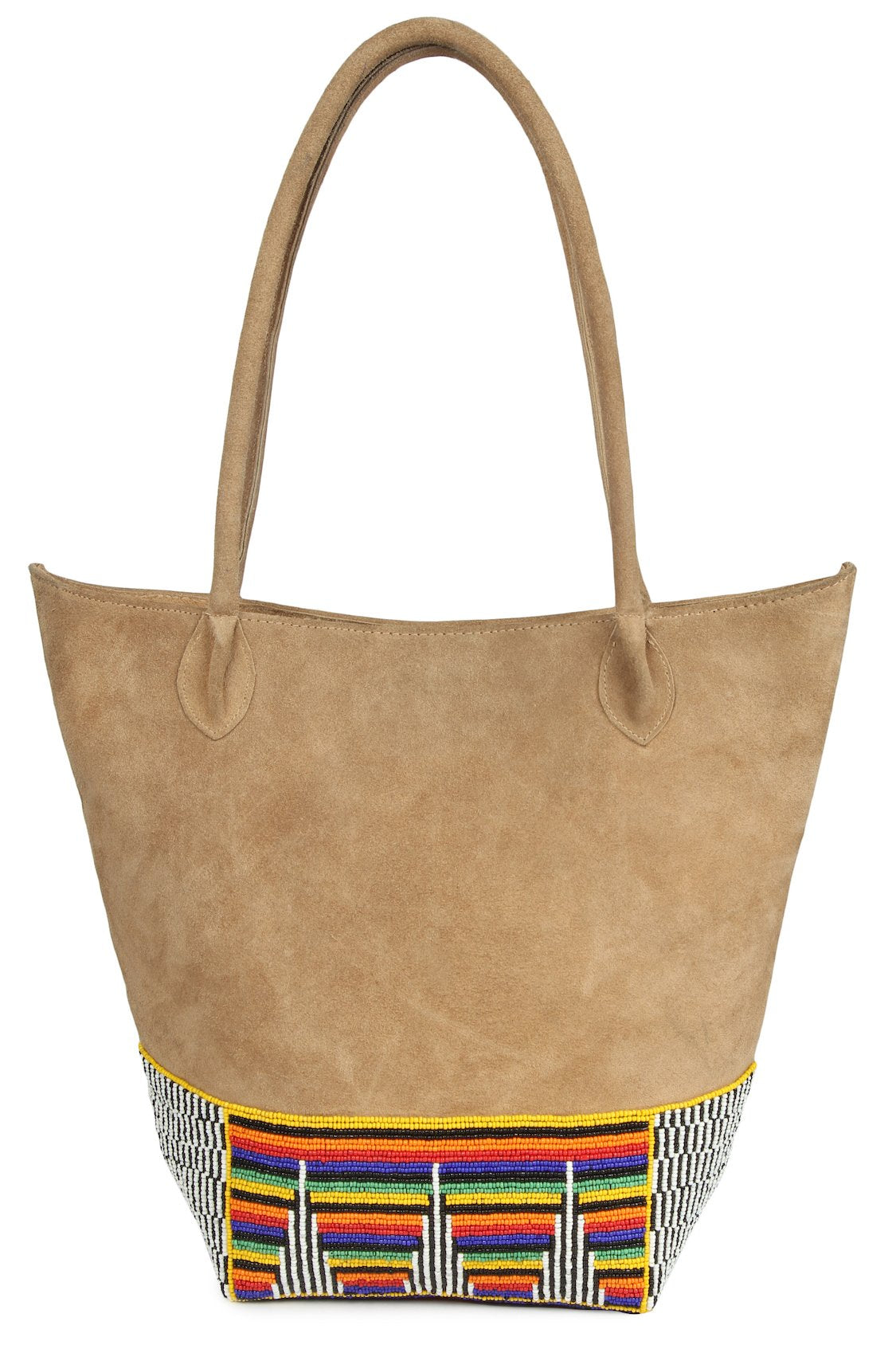 Aaliyah Beige Suede Leather Hand Embroidered Crossbody Bag for Women - Boho Chic Purse for Everyday Use, Date Night & Special Occasions