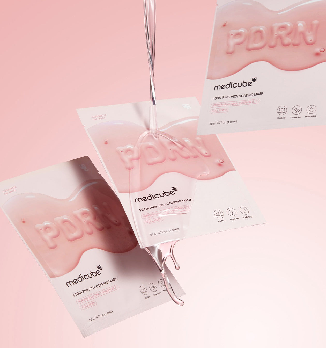 Medicube PDRN Pink Vita Coating Mask 10-Pack | Hydrating & Brightening Sheet Mask for Glowing Skin | Perfect for Skincare Routine & Spa Days