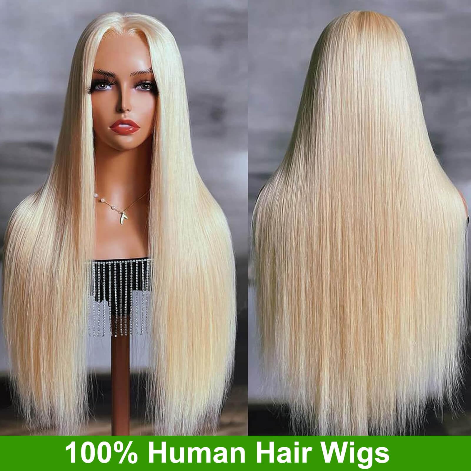 613 Blonde 13x6 HD Lace Front Wig - 30 Inch Straight Brazilian Human Hair Wig with Pre-Plucked Hairline & 180 Density (Glueless, Transparent Lace) - Perfect for Daily Wear, Cosplay, and Special Occasions
