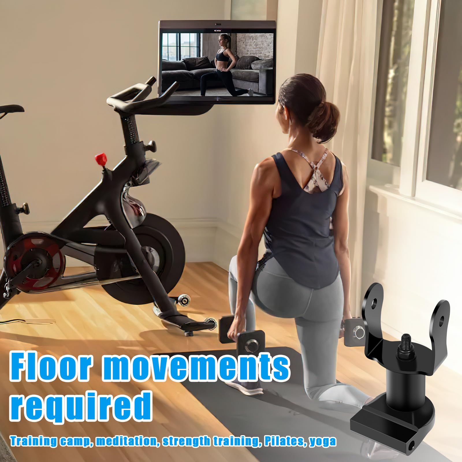 360 Degree Swivel Mount for Peloton Bike & Exercise Bikes - Adjustable Monitor Stand with Stainless Steel Arm & Included Wrenches - Easy Installation for Home Gym Workouts & Cycling Training