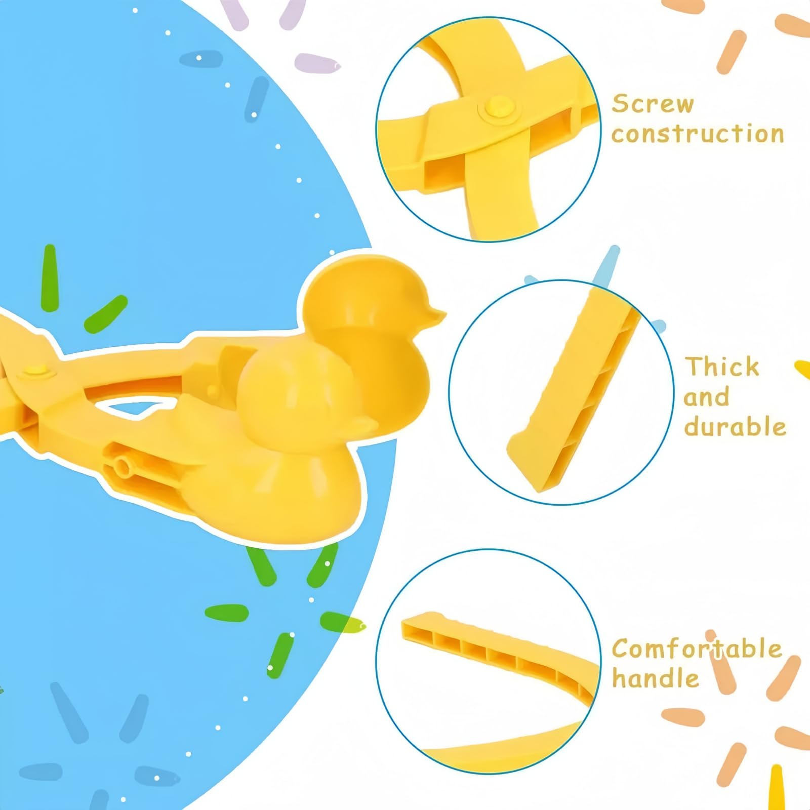Duck Rice Mold Set for Kids - 4 Pcs DIY Animal Shaped Sushi & Rice Molds, 2024 New Duck Snowball Maker Clips - Perfect for Bento Boxes, School Lunches & Fun Food Art