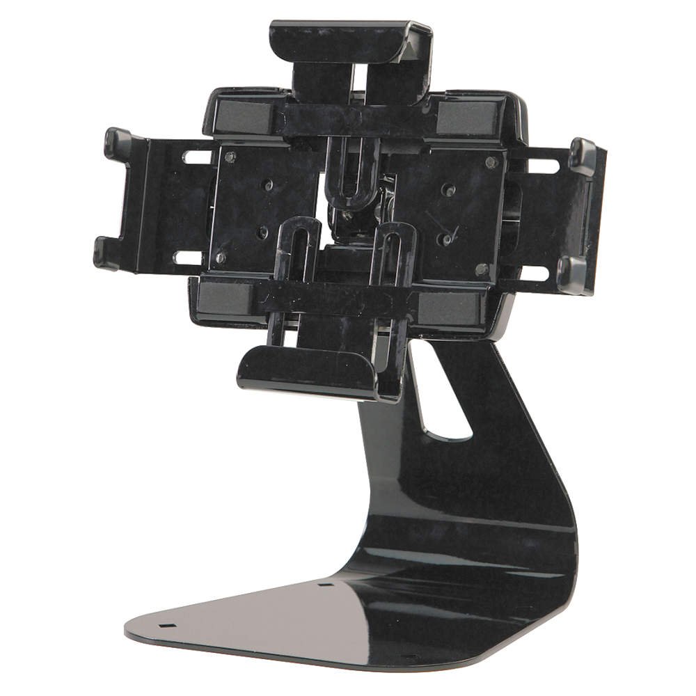 PEERLESS PTM400 Universal Tablet Mount - Under 3/4 Inch Depth, Black Desk Stand for iPad & Android Tablets - Perfect for Office, Home & Classroom Use