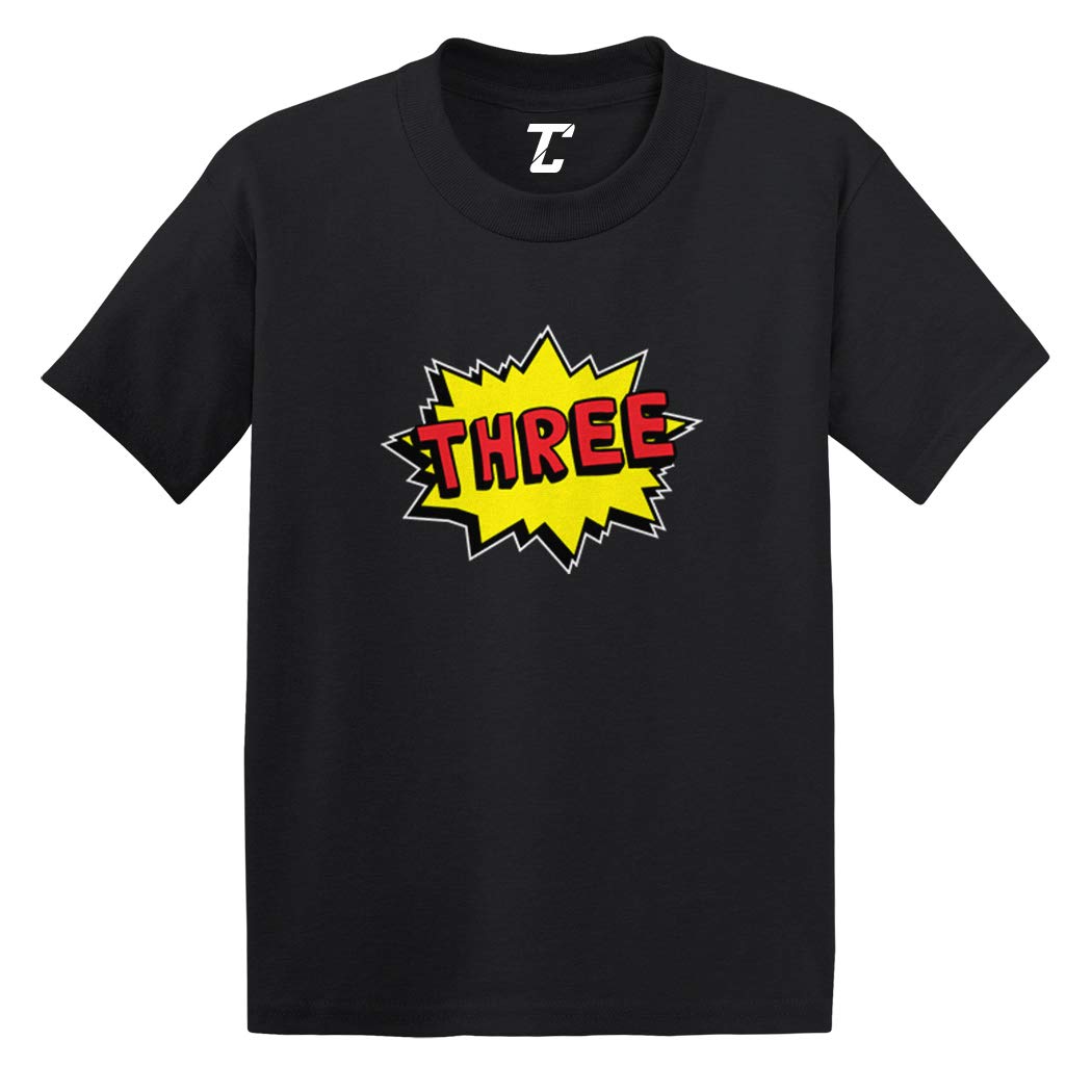 3rd Birthday Superhero Comic Action Cotton T-Shirt for Toddlers - Soft Jersey Tee for Boys & Girls - Perfect for Birthday Parties & Everyday Play