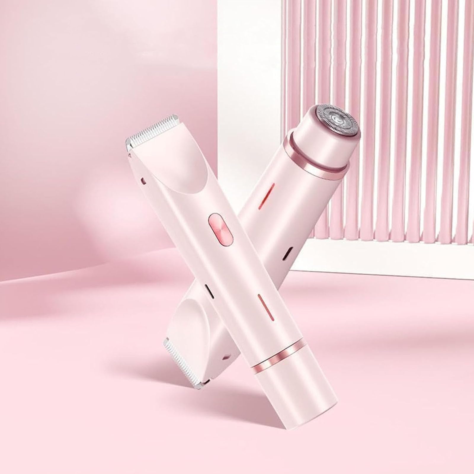 Whimsyard 2-in-1 Women's Electric Shaver & Bikini Trimmer - Dual Head Detachable Razor for Smooth Skin, Pink (1 Piece) - Perfect for Travel, Gym & Everyday Hair Removal