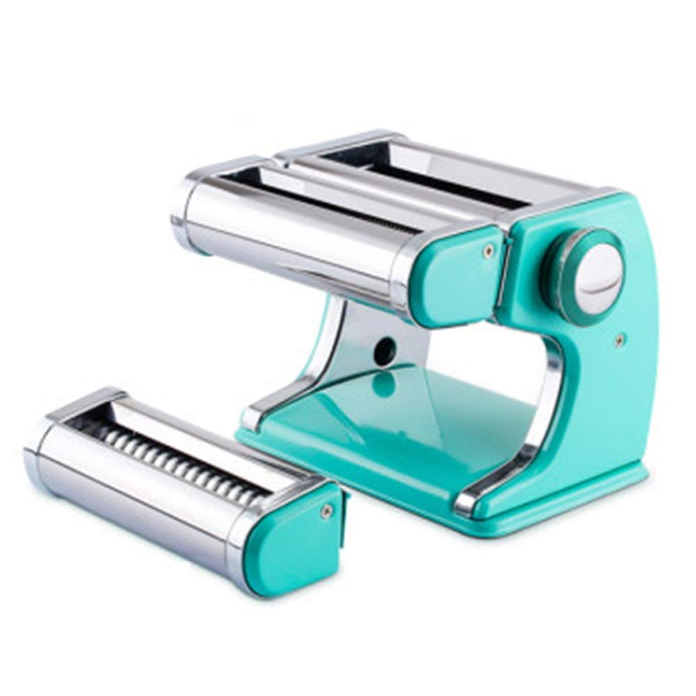 Premium Manual Pasta Maker Machine with Adjustable Thickness Settings - Blue Pasta Cutter for Homemade Noodles (19.5X15X12.5CM) - Perfect for Italian Cuisine, Family Cooking & Restaurant Use