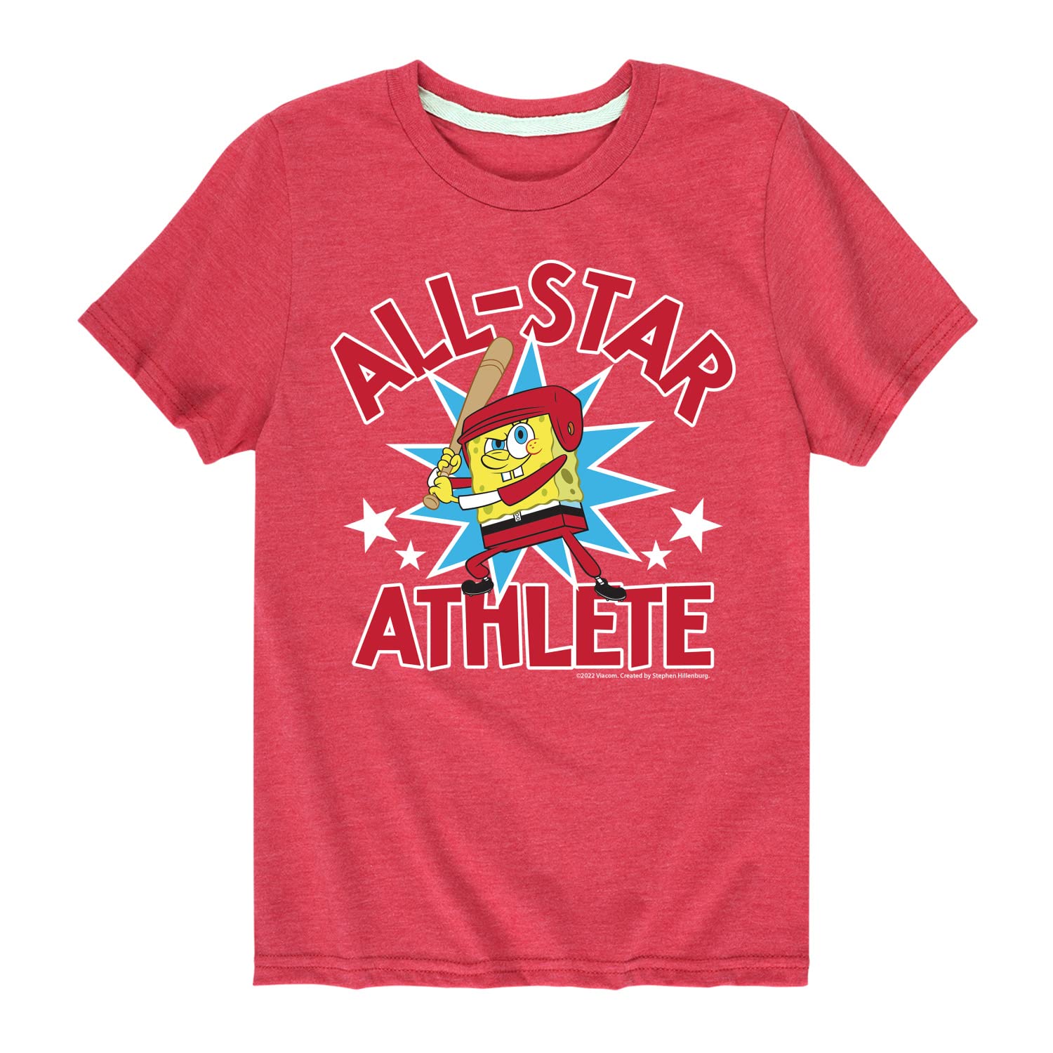 Spongebob Squarepants American All Star Graphic T-Shirt for Toddlers & Kids | HYBRID APPAREL Short Sleeve Cotton Tee | Birthday Gifts, School Wear, Casual Outfits