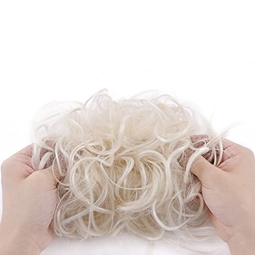 Messy Bun Scrunchie for Women - Stretchable Hair Tie for Tousled Updo & Ponytail - Perfect for Workouts, Yoga, and Everyday Styling