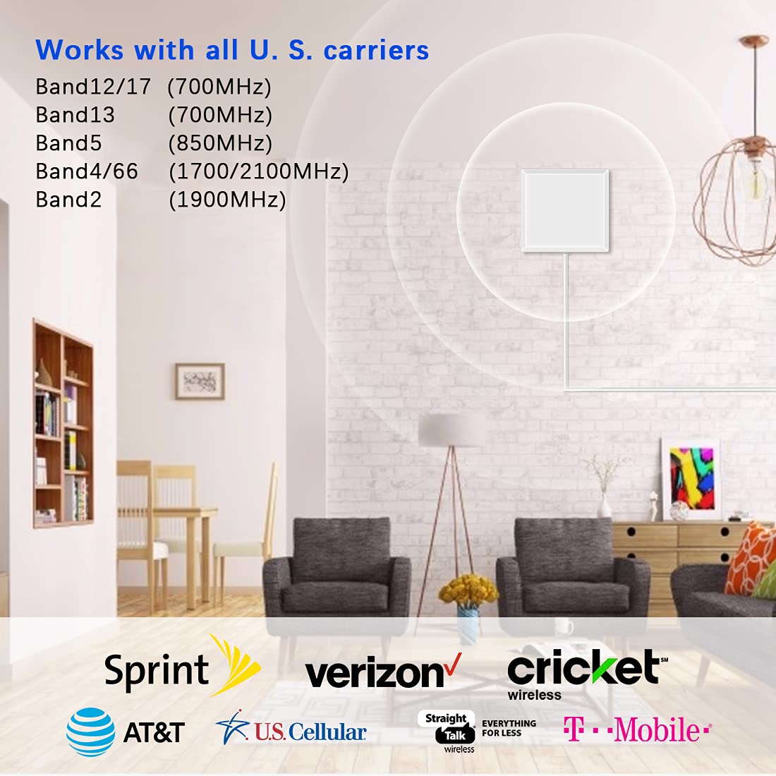 **5G Cell Phone Signal Booster for Home & Office - FCC Approved, Supports All US Carriers (Verizon, AT&T, T-Mobile) - Enhances 3G/4G LTE & 5G Signals Up to 5,000 Sq Ft - Perfect for Rural Areas, Basements & Weak Signal Zones**