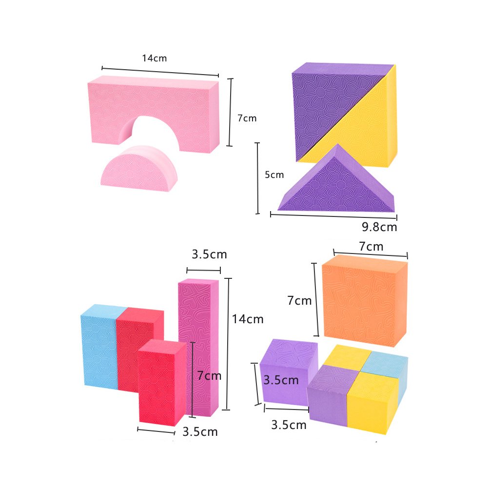 MOBU 50-Piece Soft EVA Foam Building Blocks Set - Safe, Non-Toxic, Bright Color Educational Toys for Toddlers & Kids | Creative DIY Construction Play for Early Learning & Indoor Activities
