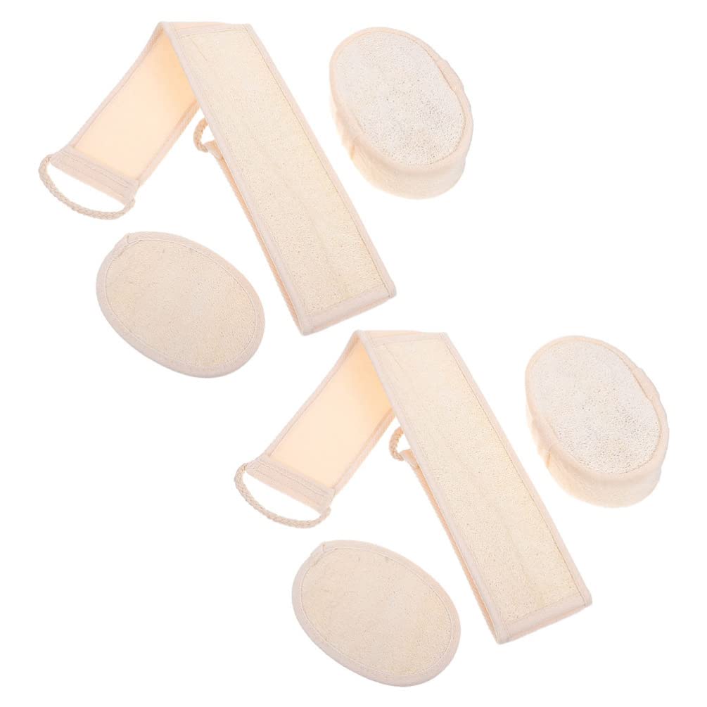 2-Pack Exfoliating Loofah Bath Towels for Back Scrubbing - Soft Shower Towel with Loofah for Deep Cleansing & Skin Exfoliation - Perfect for Spa, Shower & Body Care Routine