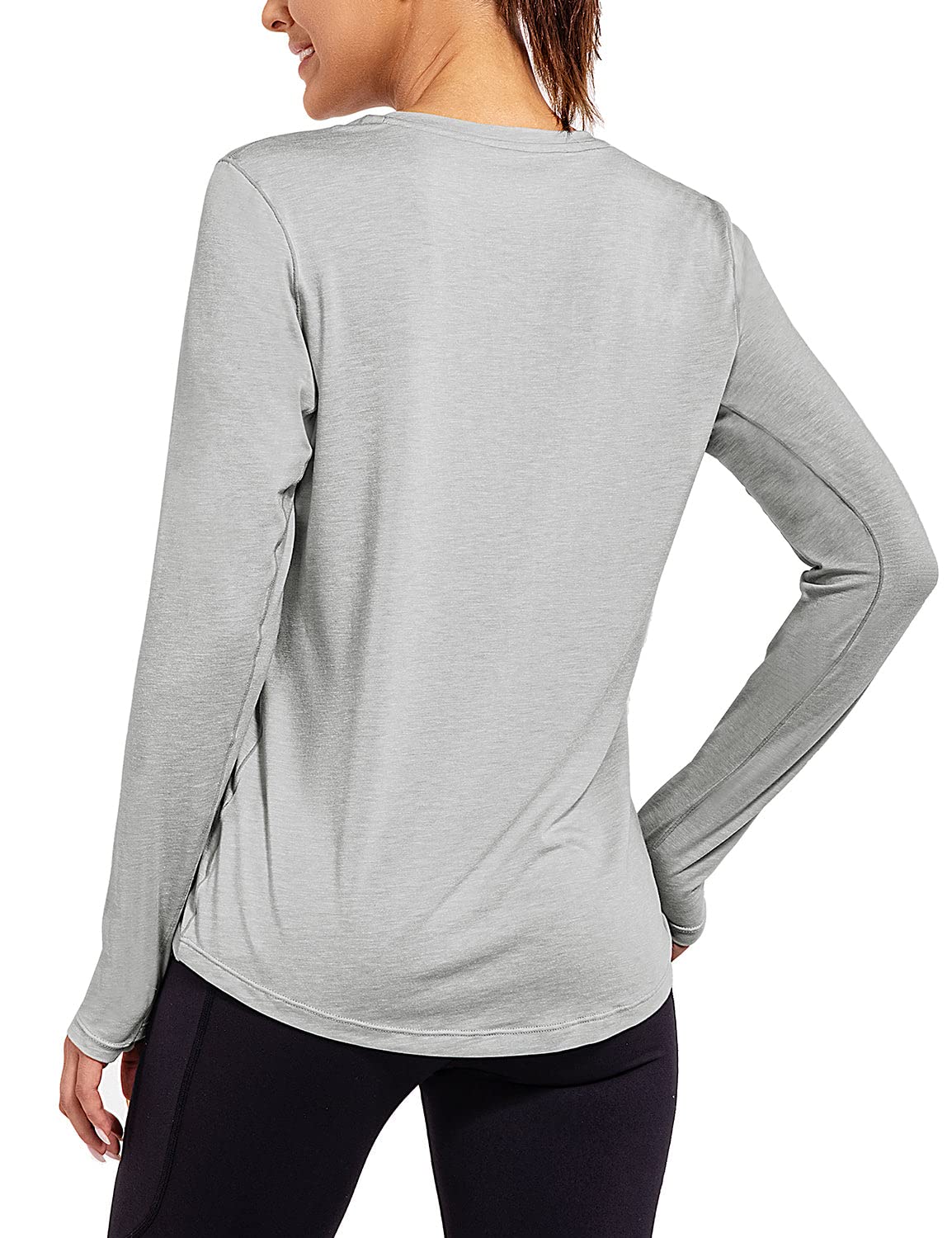 BALEAF Women's Long Sleeve Workout Shirts - Loose Fit Active Tops for Running, Gym & Exercise with Thumb Holes | Moisture Wicking & Breathable for Yoga, Hiking & Outdoor Sports