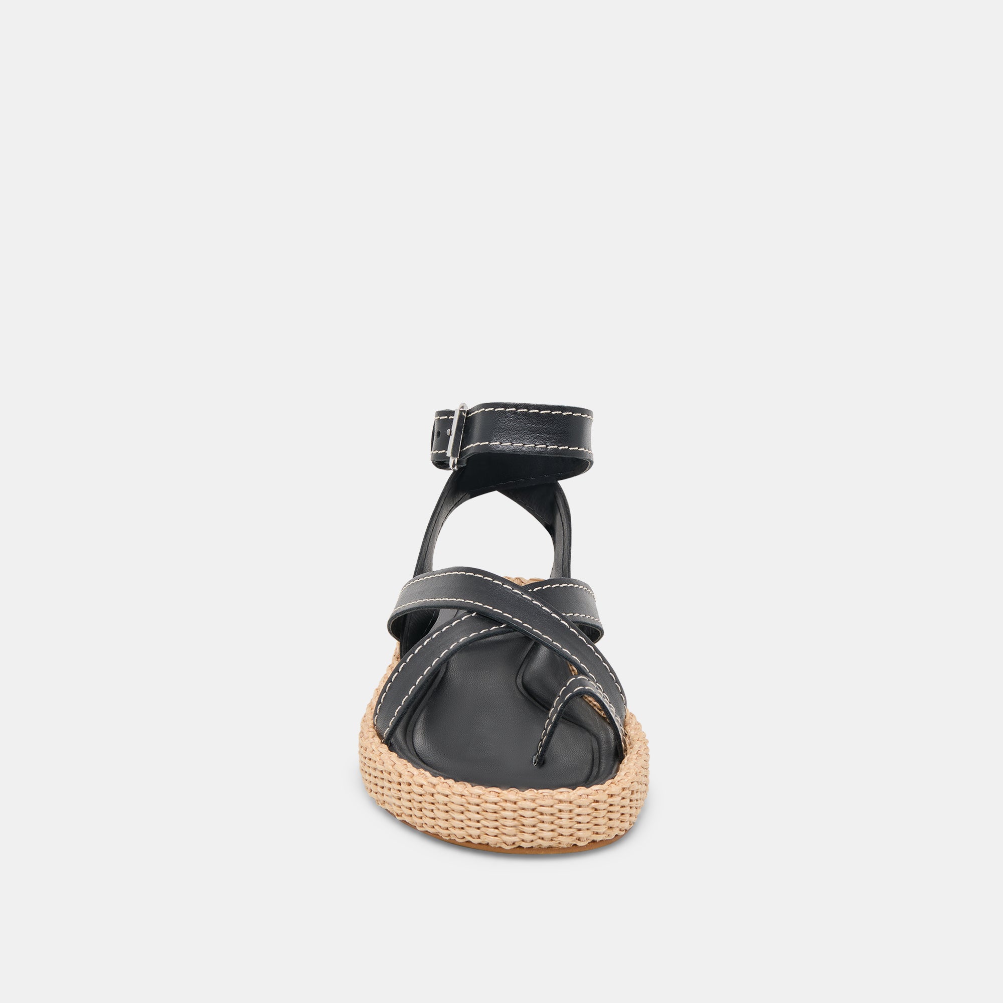 ROXIE Women's Black Leather Sandals - Comfortable & Stylish for Summer, Beach, and Casual Outings
