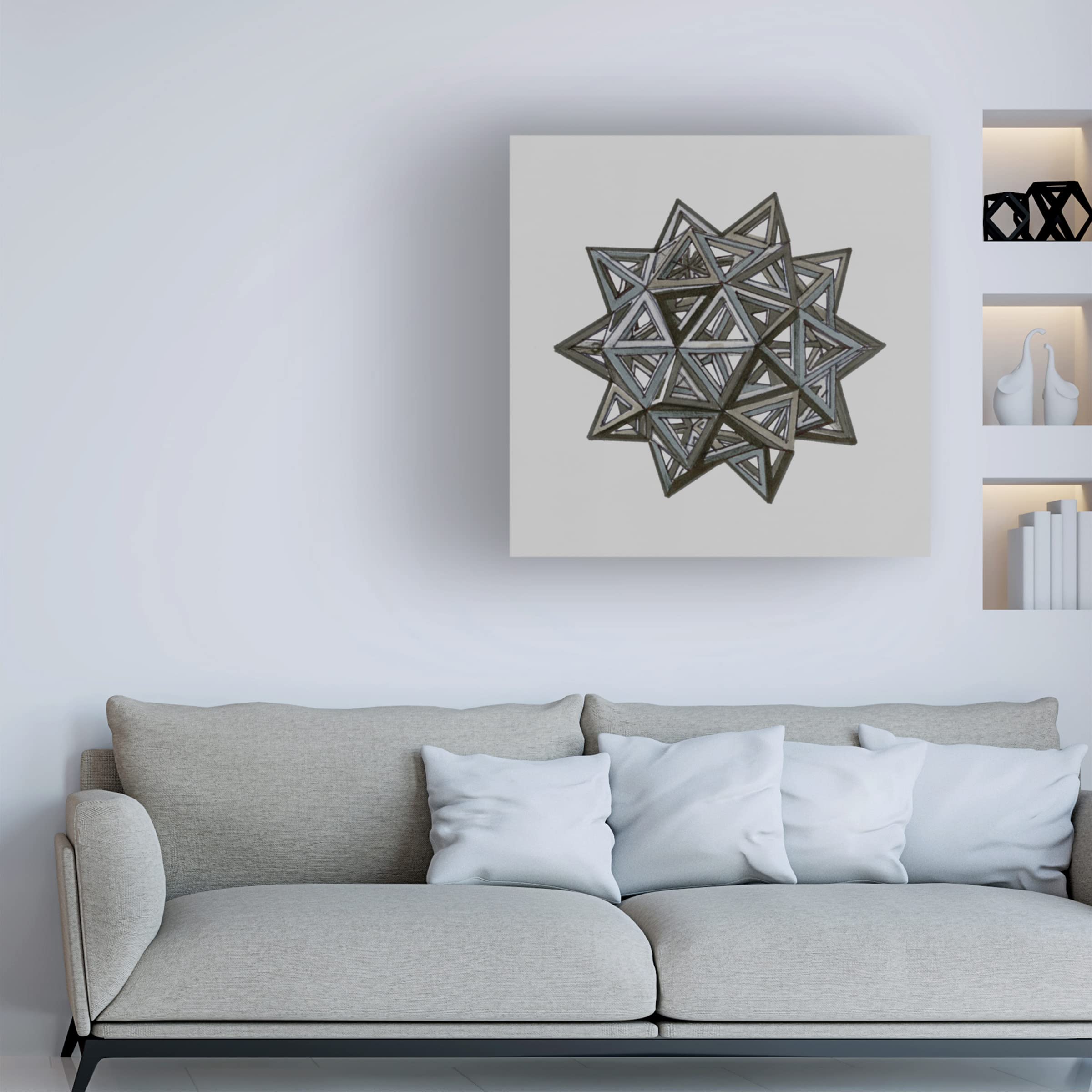 Stellar Design Studio 'Equilateral Vertex I' Abstract Canvas Wall Art - Modern Home & Office Decor for Living Room, Bedroom, or Workspace
