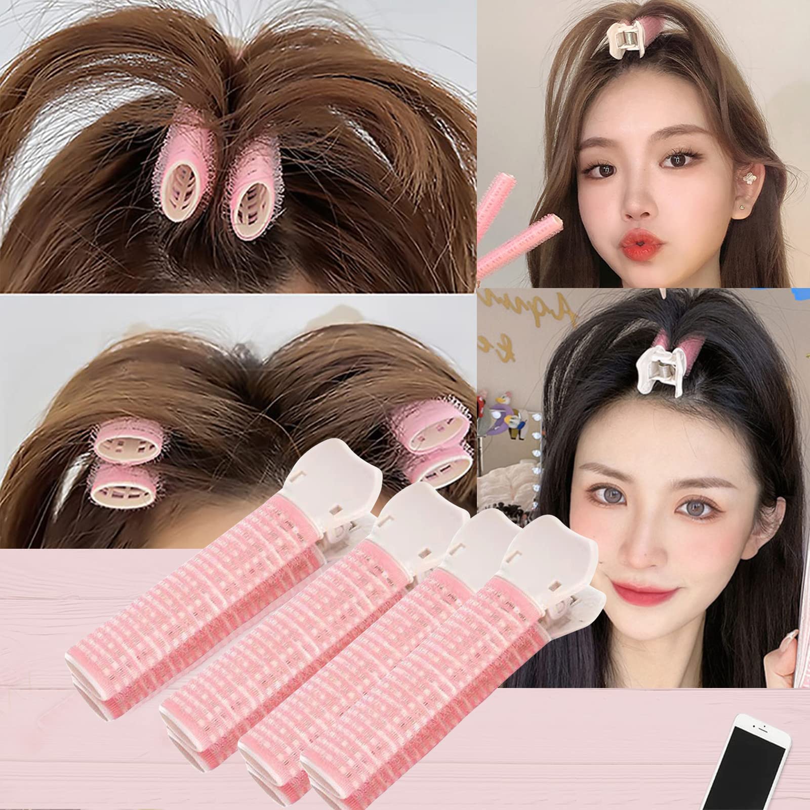 MYYNTI Voluminous Hair Root Clips & Curling Rollers - 2 Pack DIY Styling Tools for Women & Girls - Natural Bangs, Hair Tail & Root Lift - Create Fluffy Curls for Home, Party & Daily Styling (Multicolor)