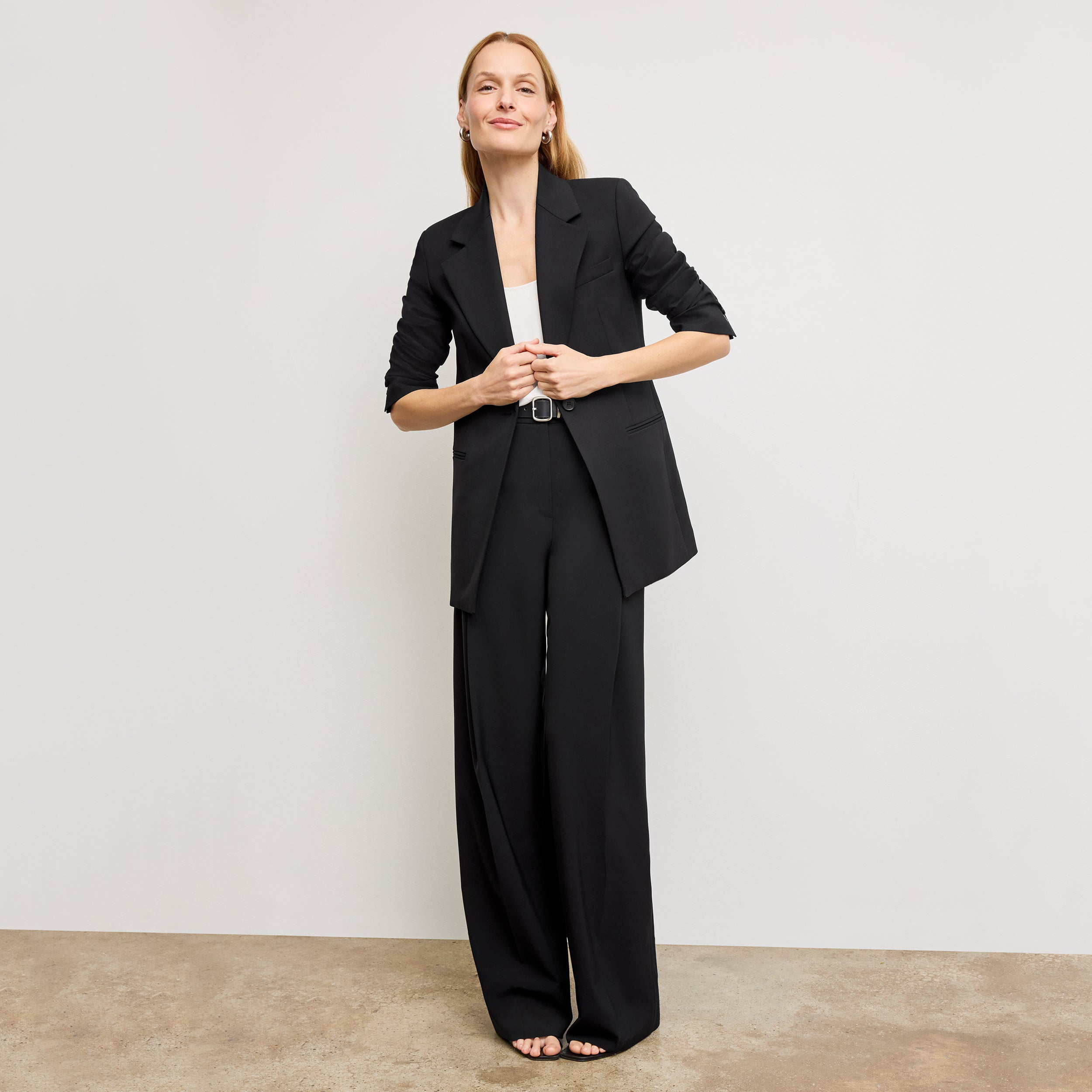 Rina Sculptural High-Waisted Pants - OrigamiTech Pleated Trousers in Black for Women | Office Wear & Evening Outfits