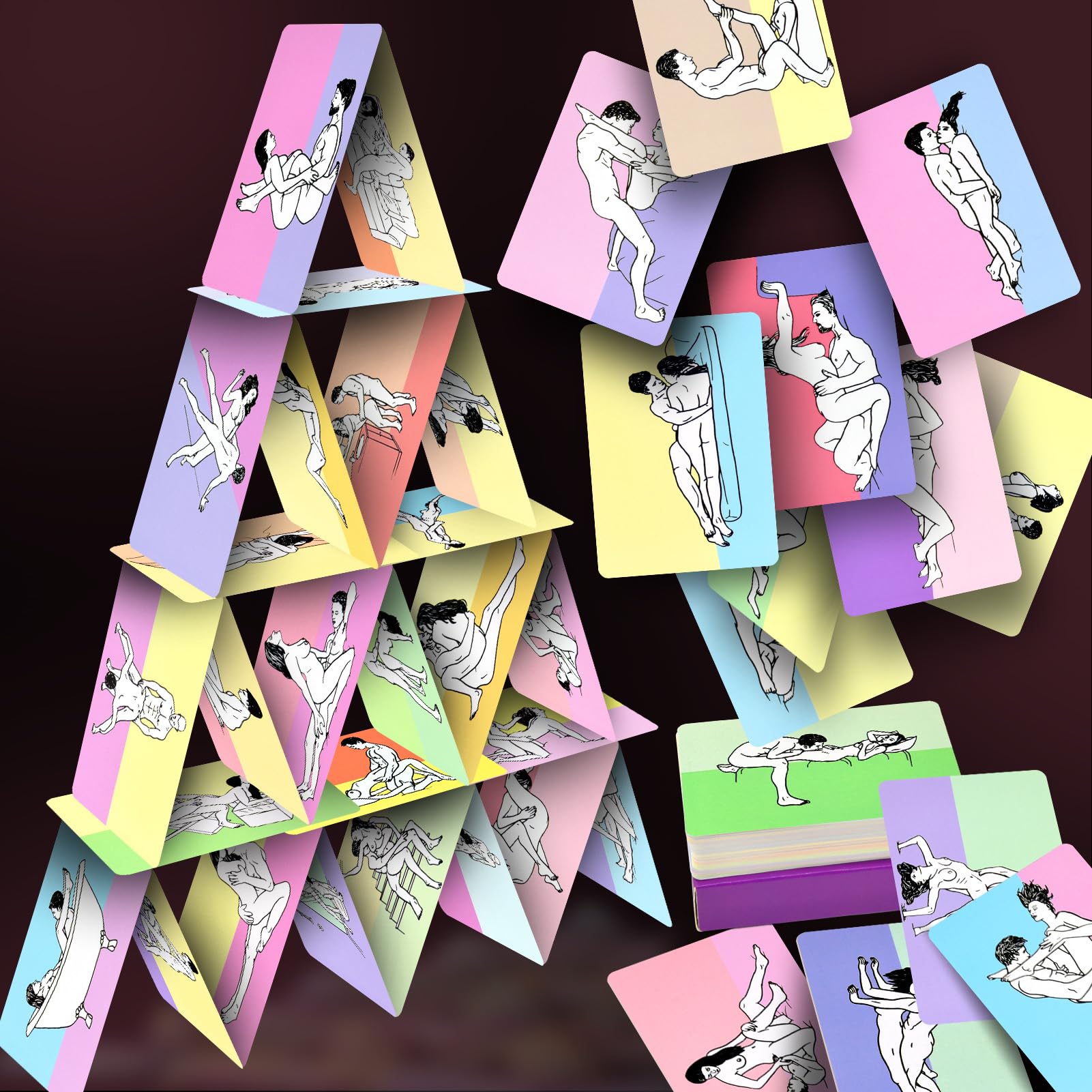 Sex Position Cards for Couples - 50 Erotic Playing Cards with Fun Bedroom Games & Romantic Date Night Ideas - Perfect Adult Toy Gift for Lovers (Great for Anniversary, Valentine's Day & Spicing Up Relationships)
