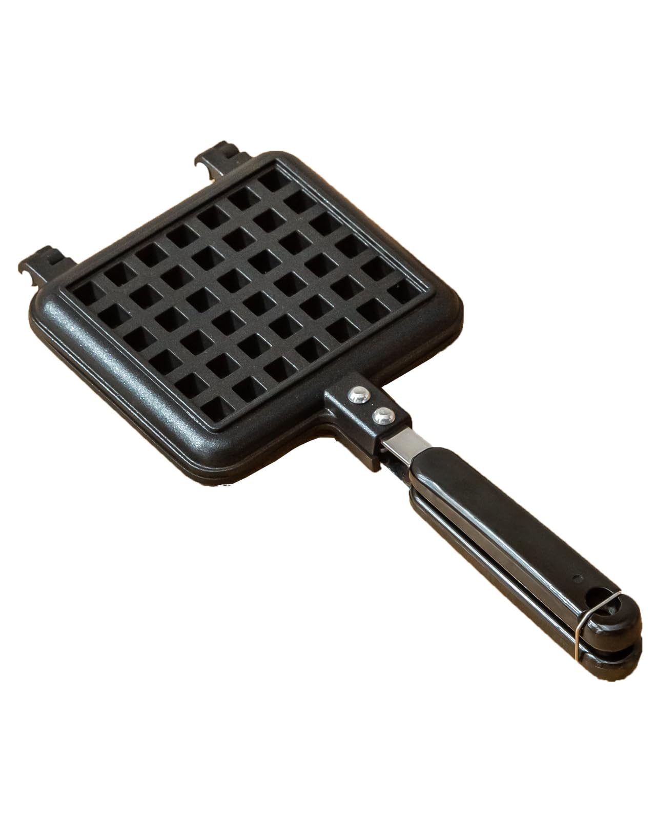 Baffect 5.7 Inch Non-Stick Cast Aluminum Stovetop Waffle Maker - Portable Camping Waffle Iron Pan for Family Breakfast, Baking & Outdoor Cooking - Perfect for RV Trips, Picnics & Home Use