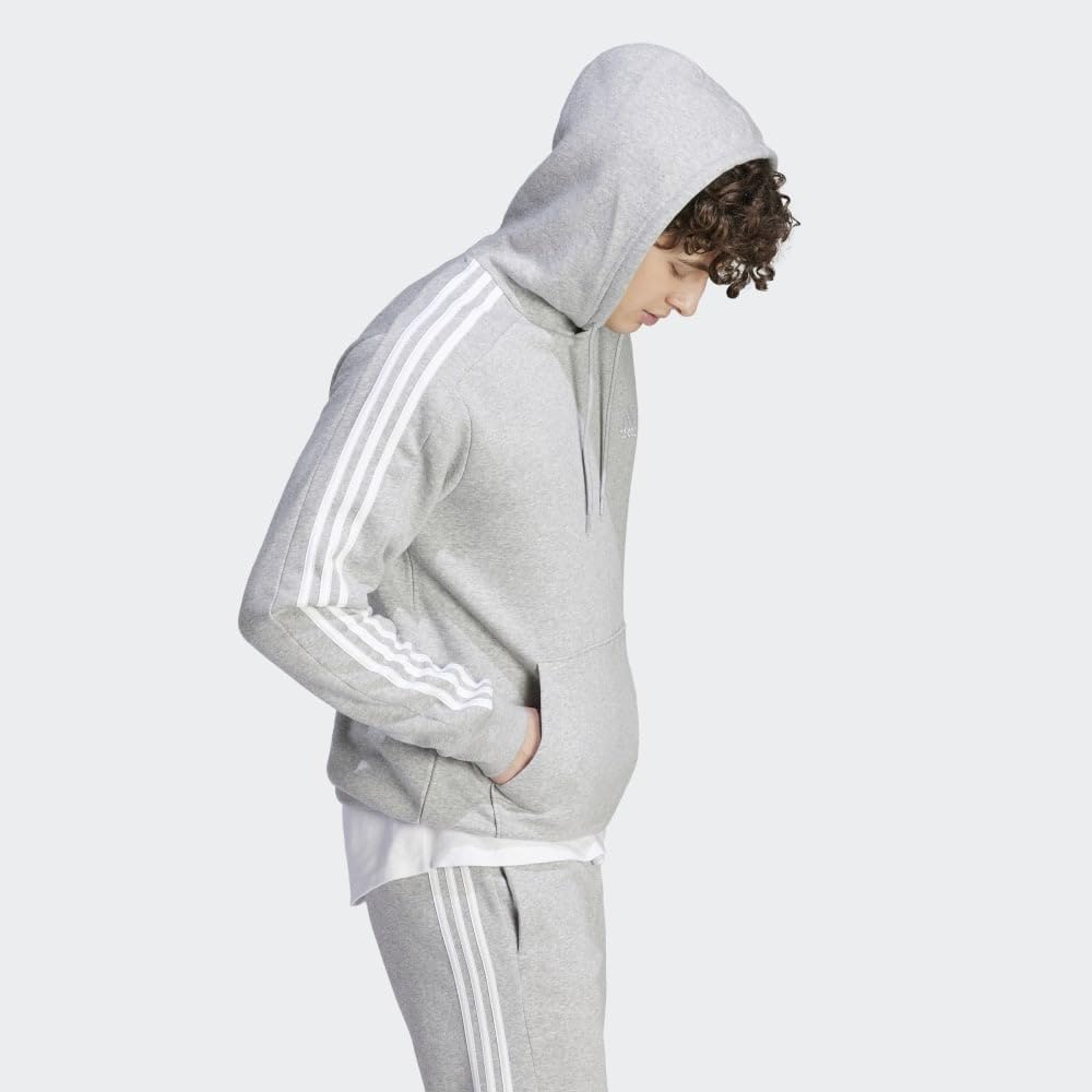 adidas Men's Essentials Fleece 3-Stripes Hoodie - Comfortable Athletic Pullover for Casual Wear, Gym & Outdoor Activities