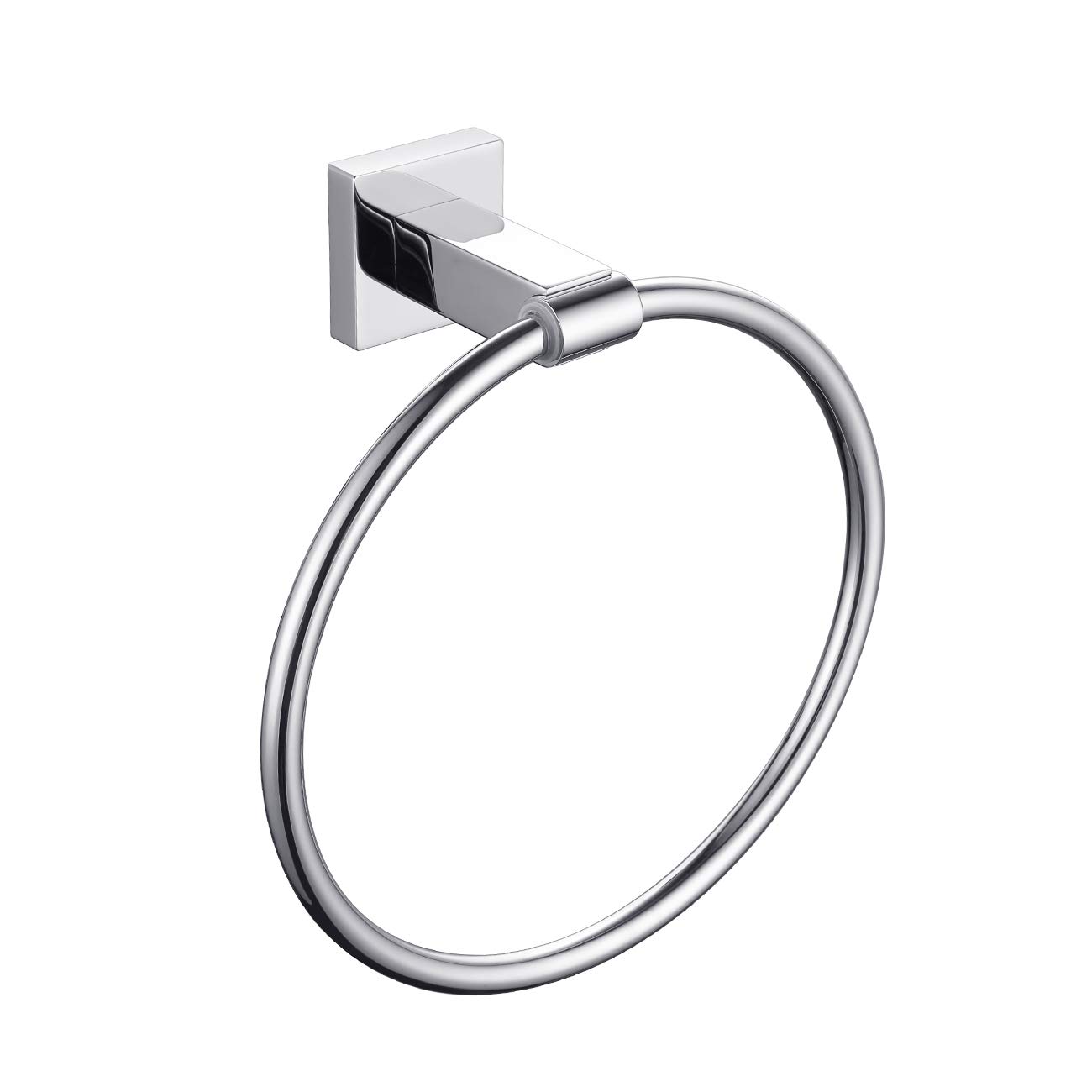 Miyili SUS 304 Stainless Steel Round Bathroom Towel Ring - Wall Mounted Polished Hand Towel Holder for Bath, Kitchen & Guest Room (Model D02C)