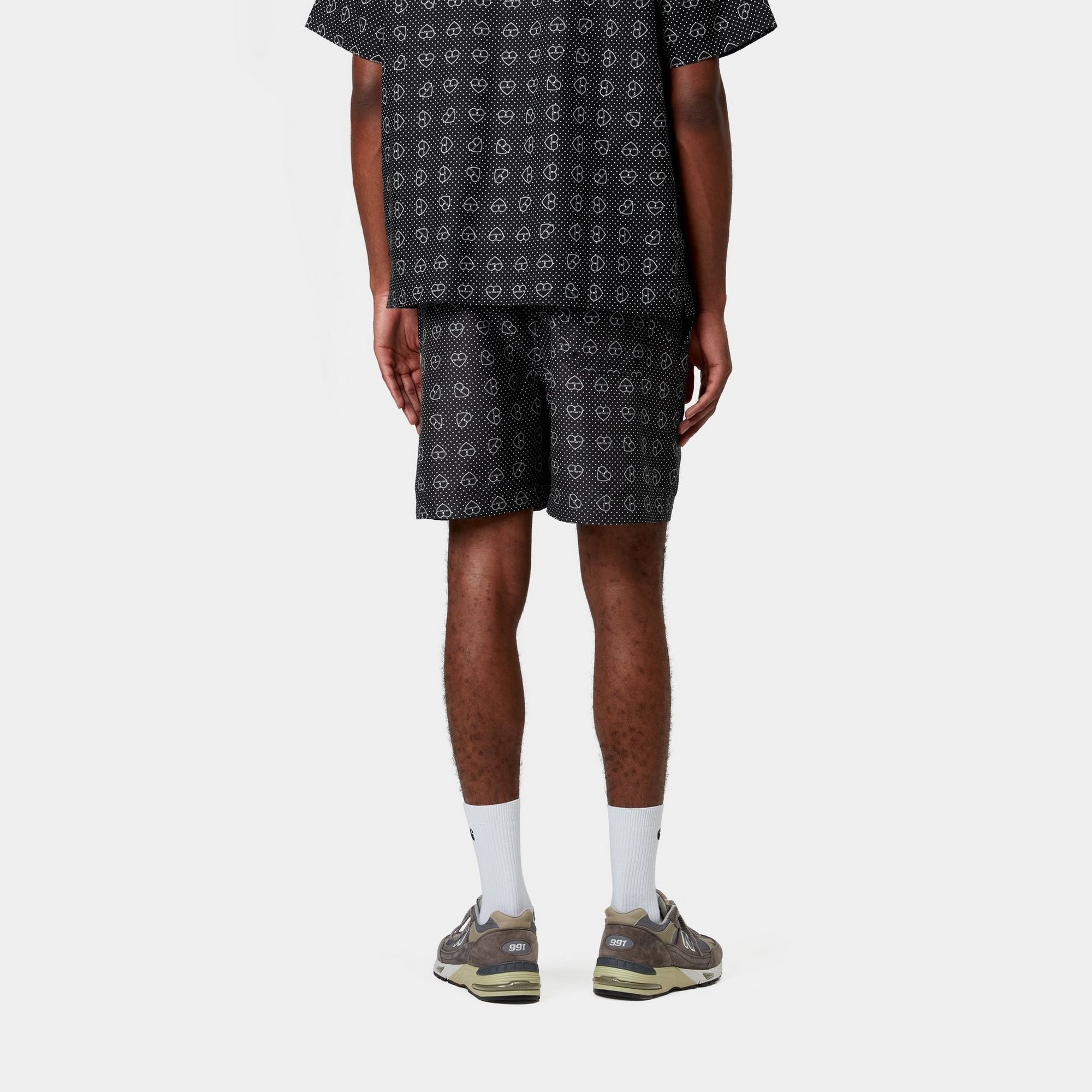 **Slater Swim Trunks for Men - Black Furoshiki Print Quick-Dry Beach Shorts | Perfect for Swimming, Surfing & Summer Vacations**