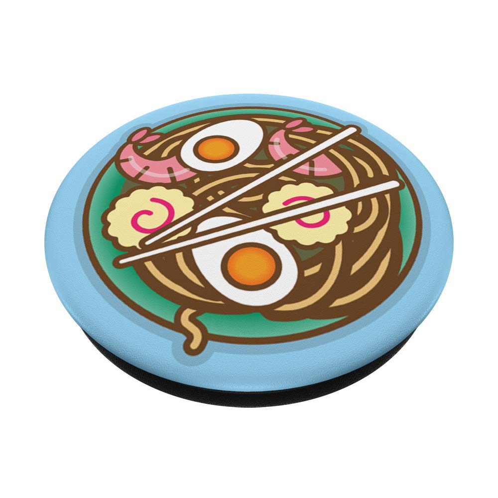 Ramen Blue PopSockets PopGrip: Interchangeable Phone & Tablet Stand with Grip - Perfect for Hands-Free Viewing, Gaming, and Selfies
