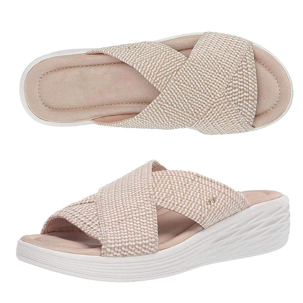 MEILIYA Orthotic Support Slip-On Slide Sandals for Women & Men - Comfortable Stretch Cross Platform Walking Sandals for Indoor & Outdoor Use - Perfect for Beach, Pool, Travel and Everyday Wear