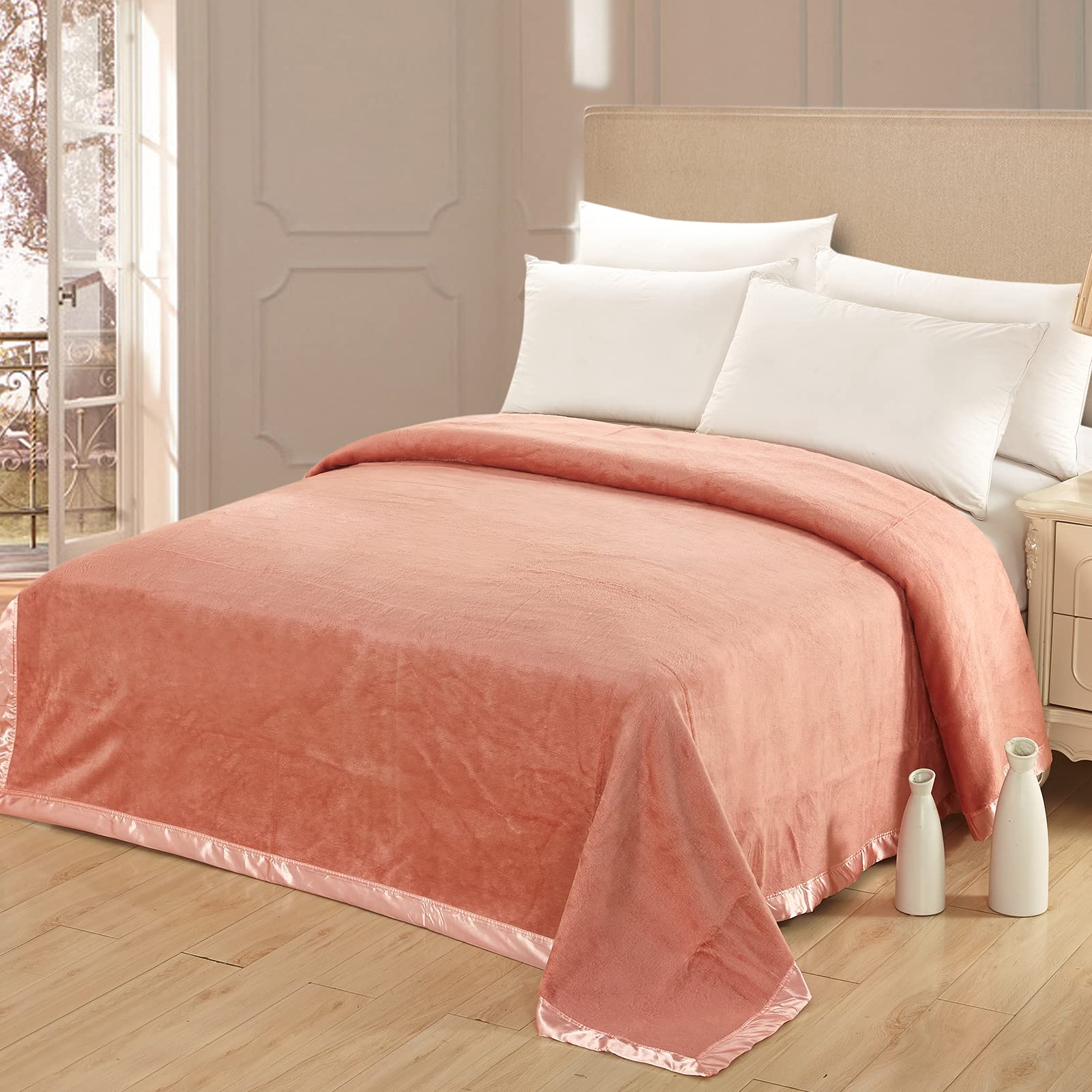 Luxury LilySilk Throw Blanket - 100% Mulberry Silk Fluffy Bed Blanket for Couch & Bed - Lightweight All-Season Bedspread for Adults & Kids (Pink, 86''×95'') - Perfect for Sofa Lounging, Bedroom Decor & Cozy Evenings