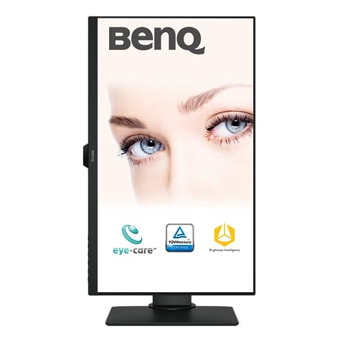 BenQ GW2485TC 24 Inch 1080p IPS Office Monitor with Eye Care Tech, Adaptive Brightness, Height & Tilt Adjustment - Built-in Speakers, Noise Cancelling Mic, Daisy Chain - DisplayPort, HDMI, USB-C - Perfect for Home Office, Coding, and Video Conferencing