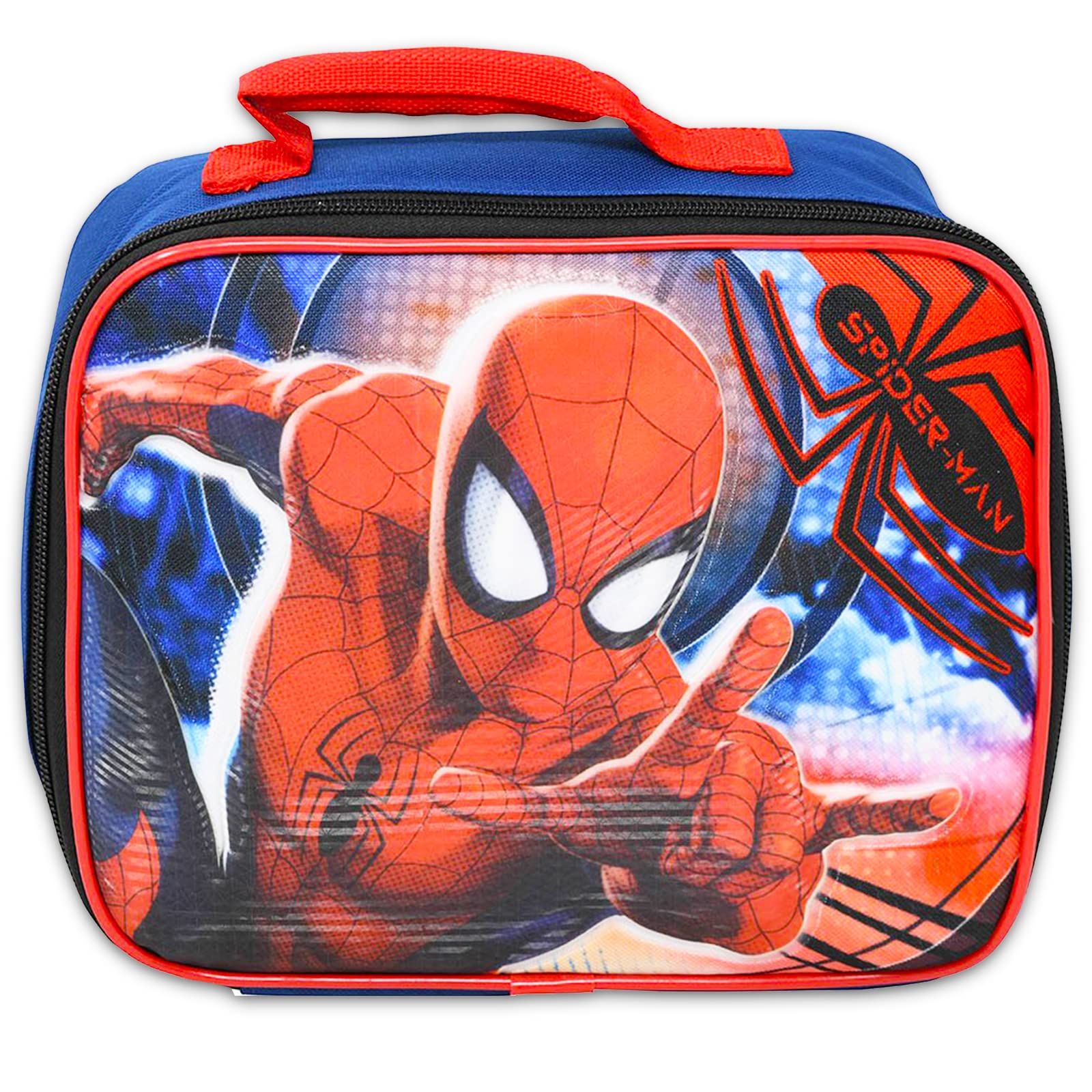 Marvel Avengers Backpack and Lunch Box Set for Kids - Spiderman School Bag, Superhero Lunch Bag with Stickers | Perfect for School, Travel & Daily Use