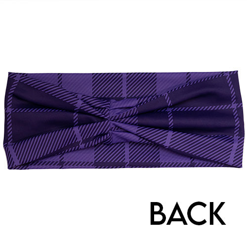 Stylish Plaid Headband in Purple - Perfect for Workouts, Yoga, and Everyday Fashion Accessory