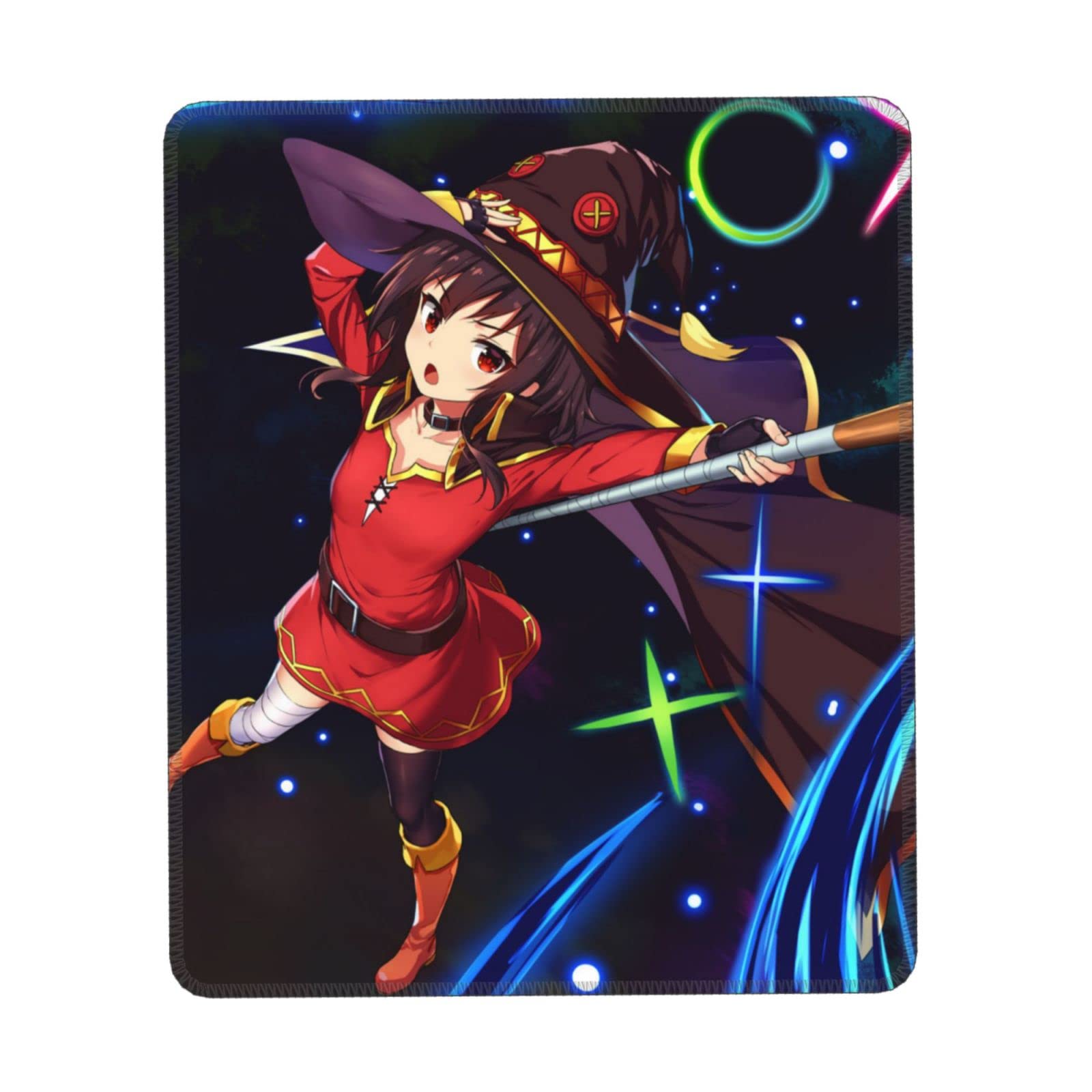 Konosuba Anime Mouse Pad with Stitched Edges, Non-Slip Rubber Base, Washable, Perfect for Computer, Laptop, Gaming, and Office Use