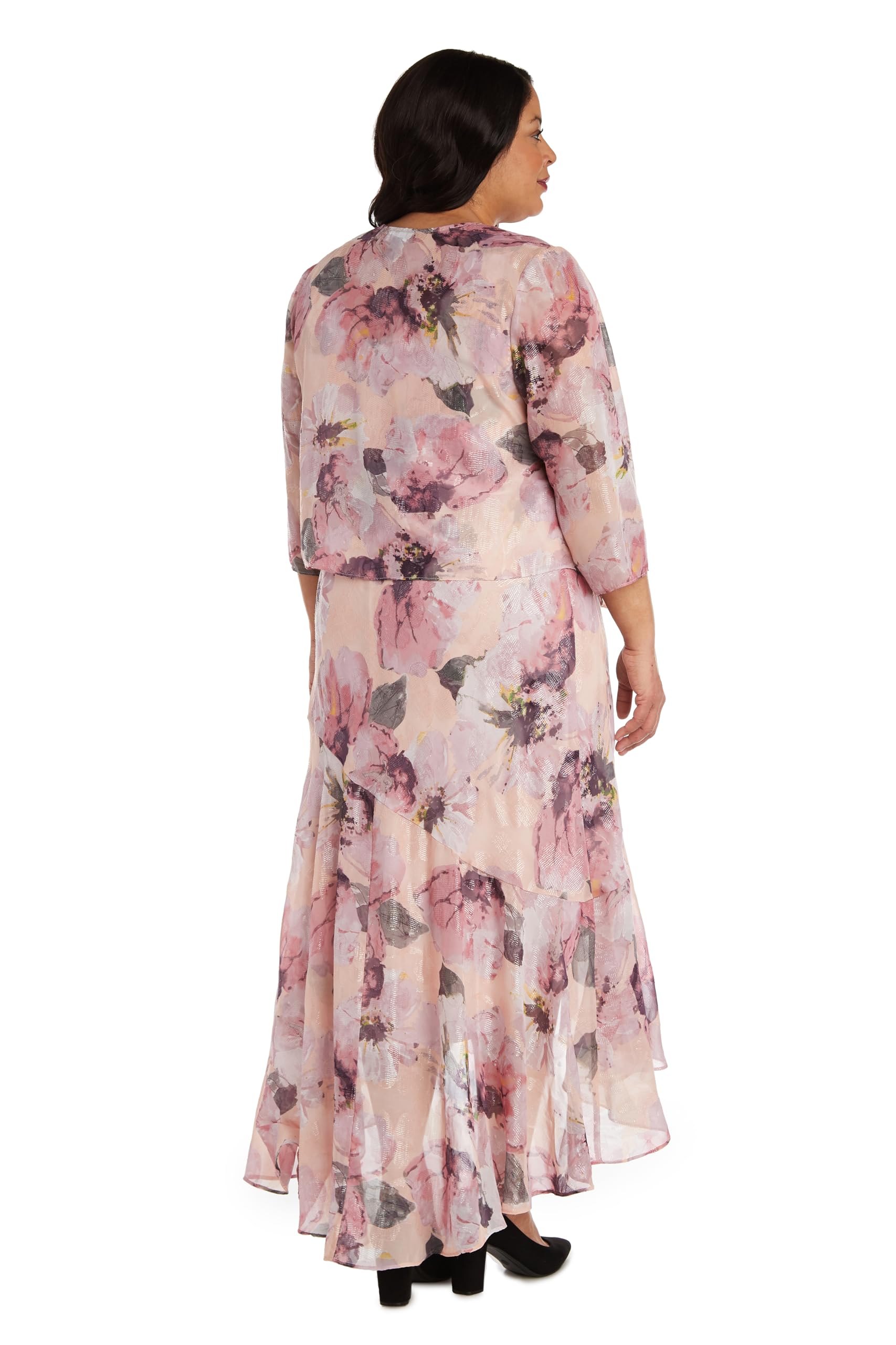 R&M Richards Women's Floral Print Maxi Dress - Elegant Long Flowy Summer Dress with V-Neck & Side Slits | Perfect for Beach Vacations, Garden Parties & Evening Events