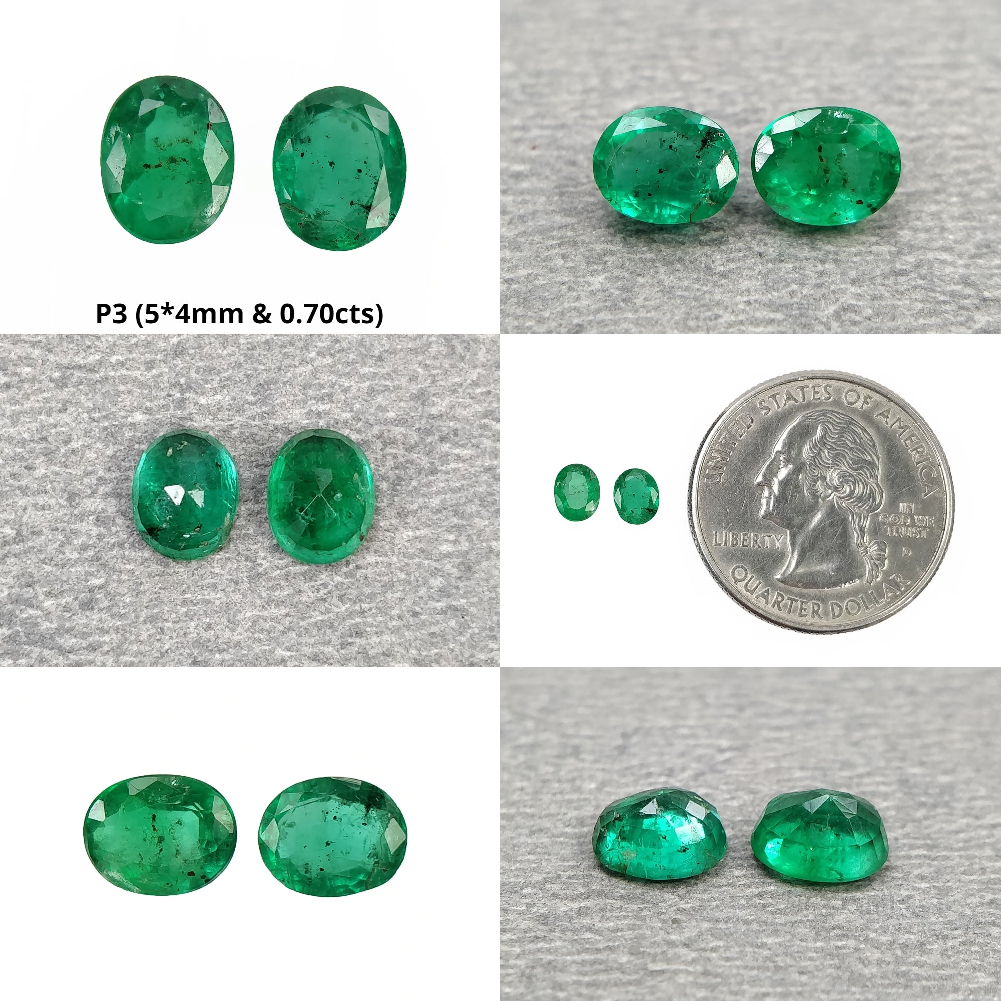 Natural Untreated Green Emerald Gemstone Oval Cut Pair - AAA Quality for Rings, Earrings & Necklaces - Perfect for Weddings, Anniversaries & Special Occasions