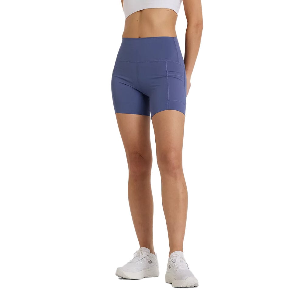 New Balance Women's Sleek Pocket High Rise Short 6 - Comfortable Athletic Shorts for Running, Yoga & Gym Workouts