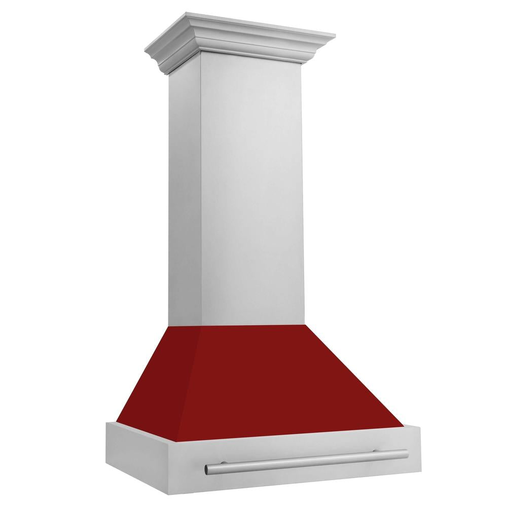 ZLINE 30 Inch Stainless Steel Range Hood - 8654STX 30 | Modern Kitchen Vent Hood with Colored Shell Options & Stainless Steel Handle | Perfect for Home Cooking, Baking & Grilling