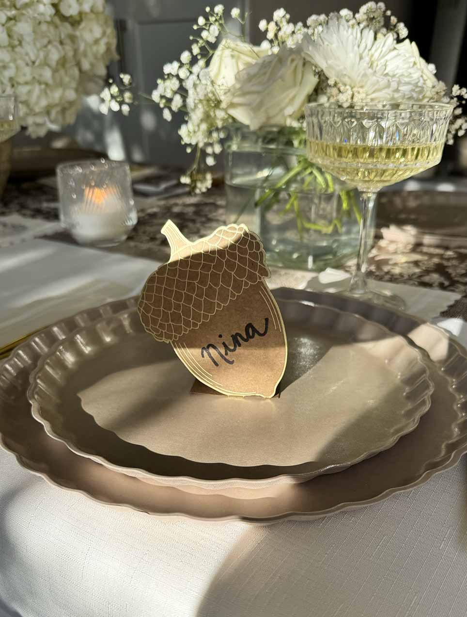 Elegant Royal Peacock Table Setting - Brown & Cream Dining Decor for Weddings, Parties & Special Events | Premium Tableware Set