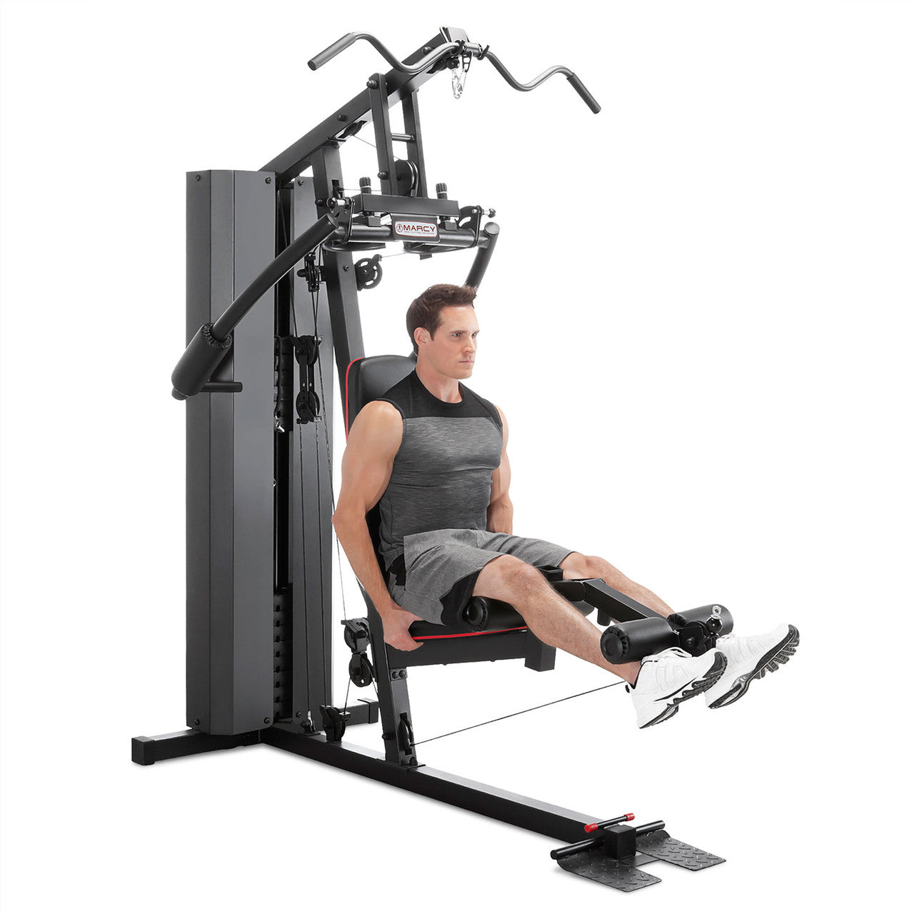 Marcy Club 200lb Home Gym System with Weight Bench & Leg Developer - MKM 81010 for Full Body Workout at Home | Strength Training Equipment for Men & Women | Perfect for Small Spaces & Home Fitness