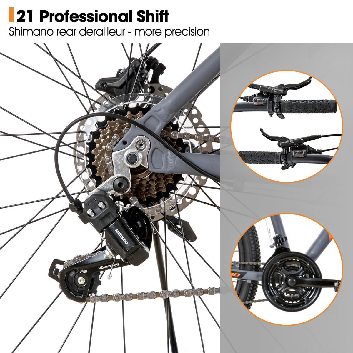 **Hiland 27.5 Inch Mountain Bike for Adults - 21-Speed Shimano Gears, Aluminum Frame, Hydraulic Disc Brakes, Lock-Out Suspension Fork - Perfect for Trail Riding, Commuting & Outdoor Adventures**