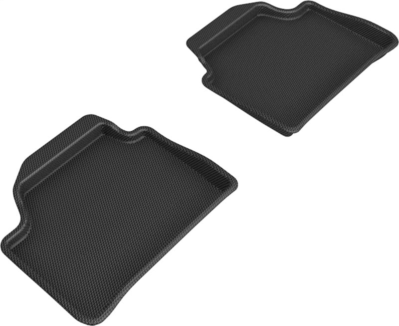 3D MAXpider Kagu Custom Fit Rear Floor Mats for 2012-2019 BMW 1 Series - Premium All-Weather Protection, Black - Perfect for Daily Commutes & Road Trips